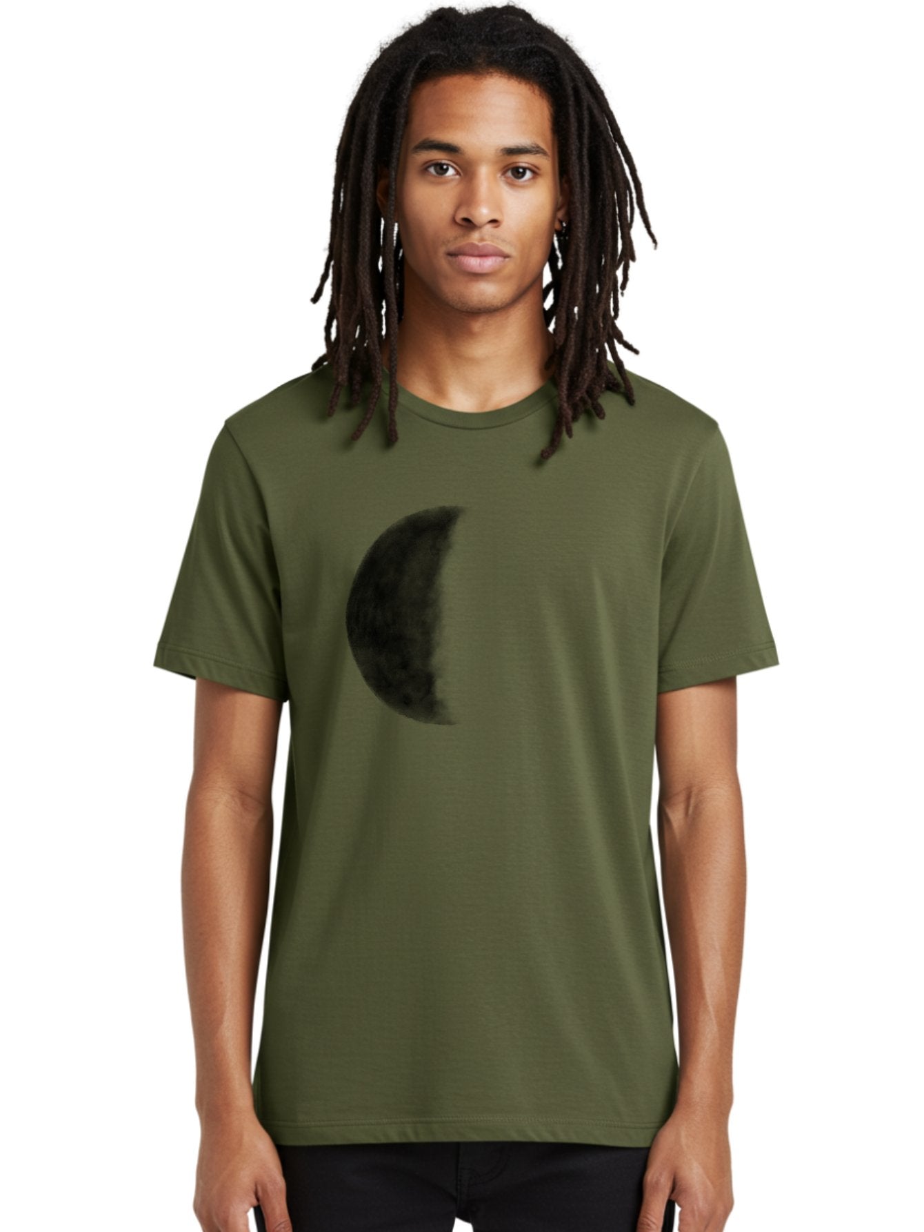Moon Men'S Graphic Tee, 100% Cotton, Comfortable Casual Summer Wear, Machine Washable, Moon Phase, Lunar Cycle, Half Moon, Moon Surface, Dark Craters, Lunar Texture, Celestial Body, Space Imagery, Astronomy Aac337 19