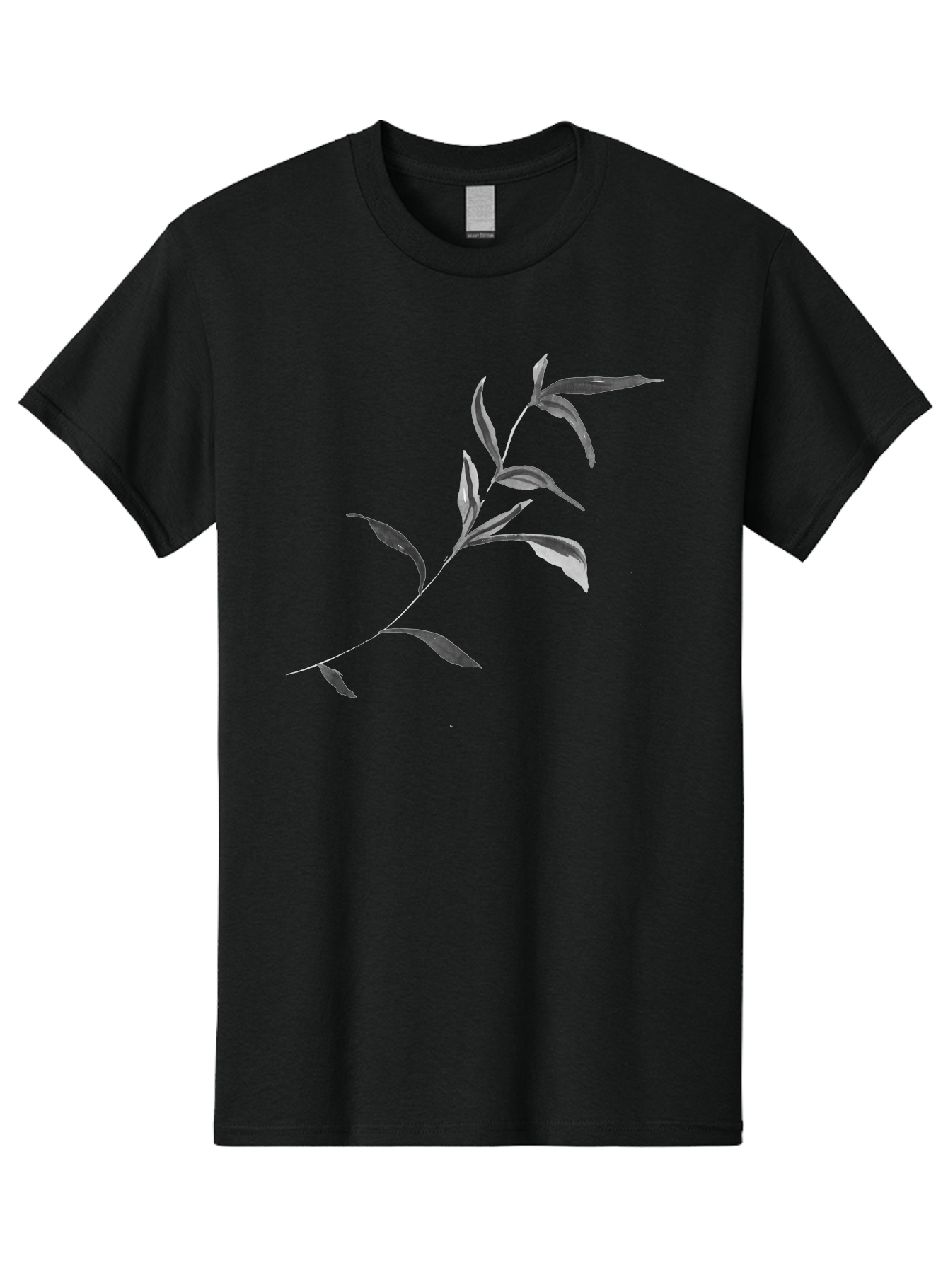Olive-Branch Men'S Graphic Tee, 100% Cotton, Comfortable Casual Summer Wear, Machine Washable, Black And White Leaves, Foliage, Botanical Illustration, Leafy Branch, Simple Design, Minimalist Art, Plant Graphics Aac340 27