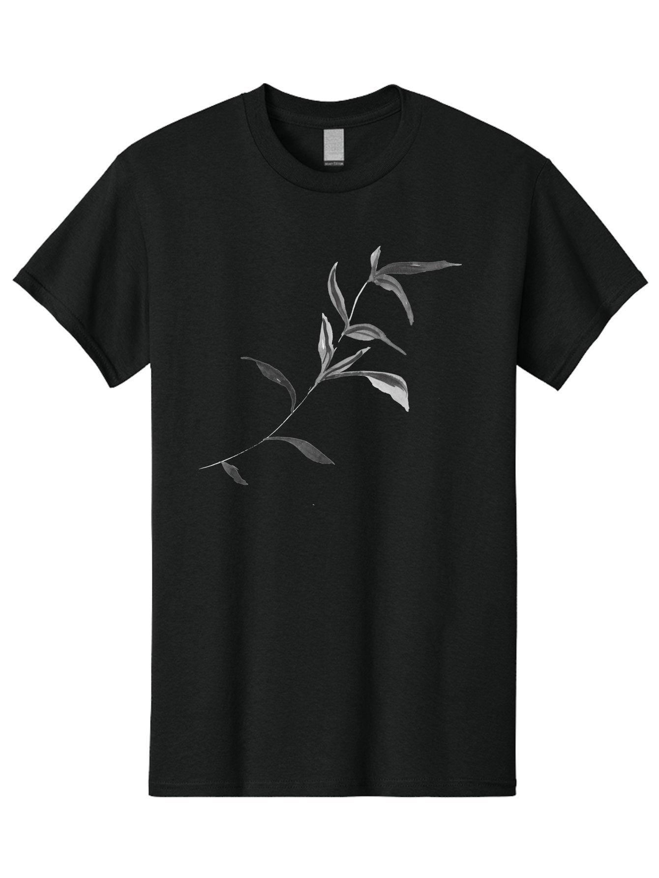 Olive-Branch Men'S Graphic Tee, 100% Cotton, Comfortable Casual Summer Wear, Machine Washable, Black And White Leaves, Foliage, Botanical Illustration, Leafy Branch, Simple Design, Minimalist Art, Plant Graphics Aac340 10