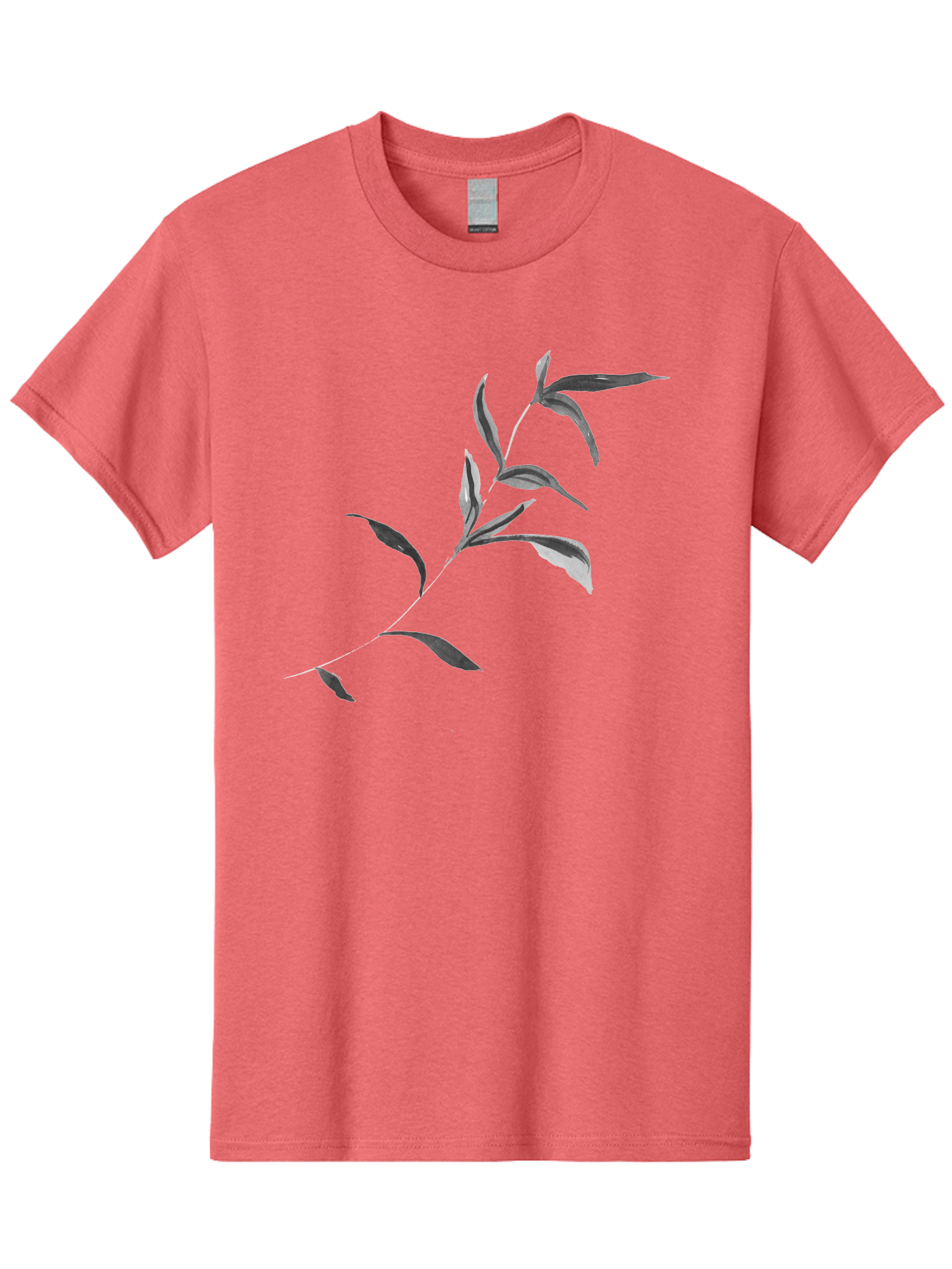 Olive-Branch Men'S Graphic Tee, 100% Cotton, Comfortable Casual Summer Wear, Machine Washable, Black And White Leaves, Foliage, Botanical Illustration, Leafy Branch, Simple Design, Minimalist Art, Plant Graphics Aac340 19