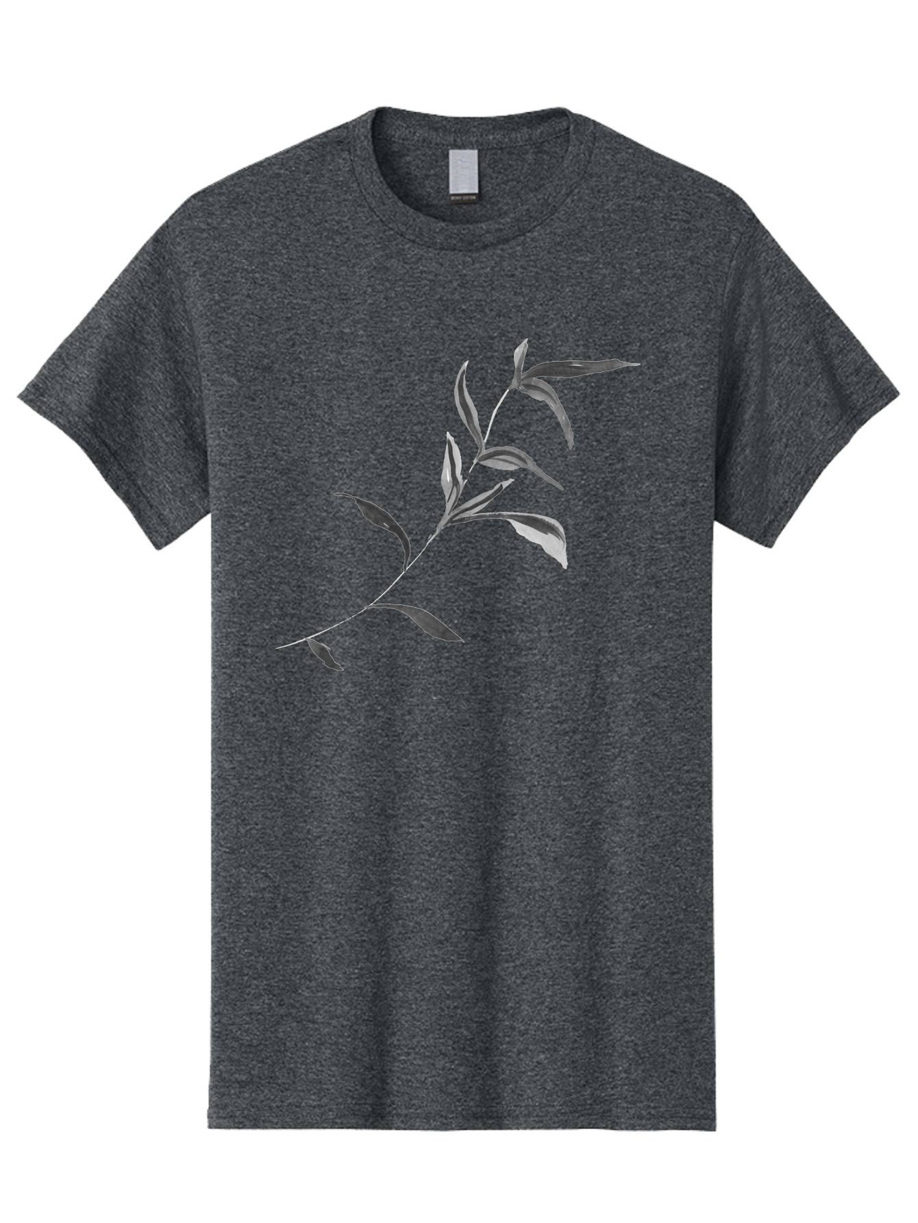 Olive-Branch Men'S Graphic Tee, 100% Cotton, Comfortable Casual Summer Wear, Machine Washable, Black And White Leaves, Foliage, Botanical Illustration, Leafy Branch, Simple Design, Minimalist Art, Plant Graphics Aac340 13