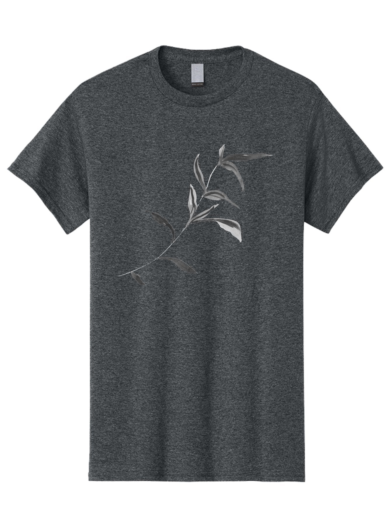 Olive-Branch Men'S Graphic Tee, 100% Cotton, Comfortable Casual Summer Wear, Machine Washable, Black And White Leaves, Foliage, Botanical Illustration, Leafy Branch, Simple Design, Minimalist Art, Plant Graphics Aac340 6