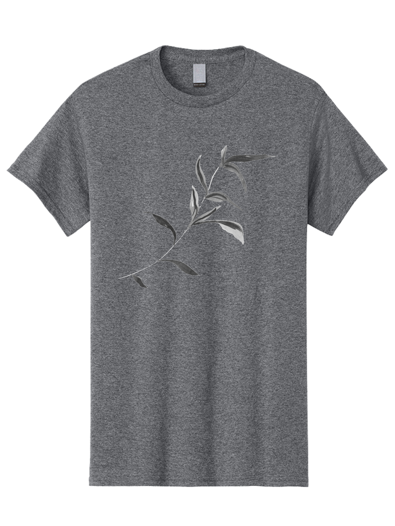 Olive-Branch Men'S Graphic Tee, 100% Cotton, Comfortable Casual Summer Wear, Machine Washable, Black And White Leaves, Foliage, Botanical Illustration, Leafy Branch, Simple Design, Minimalist Art, Plant Graphics Aac340 11