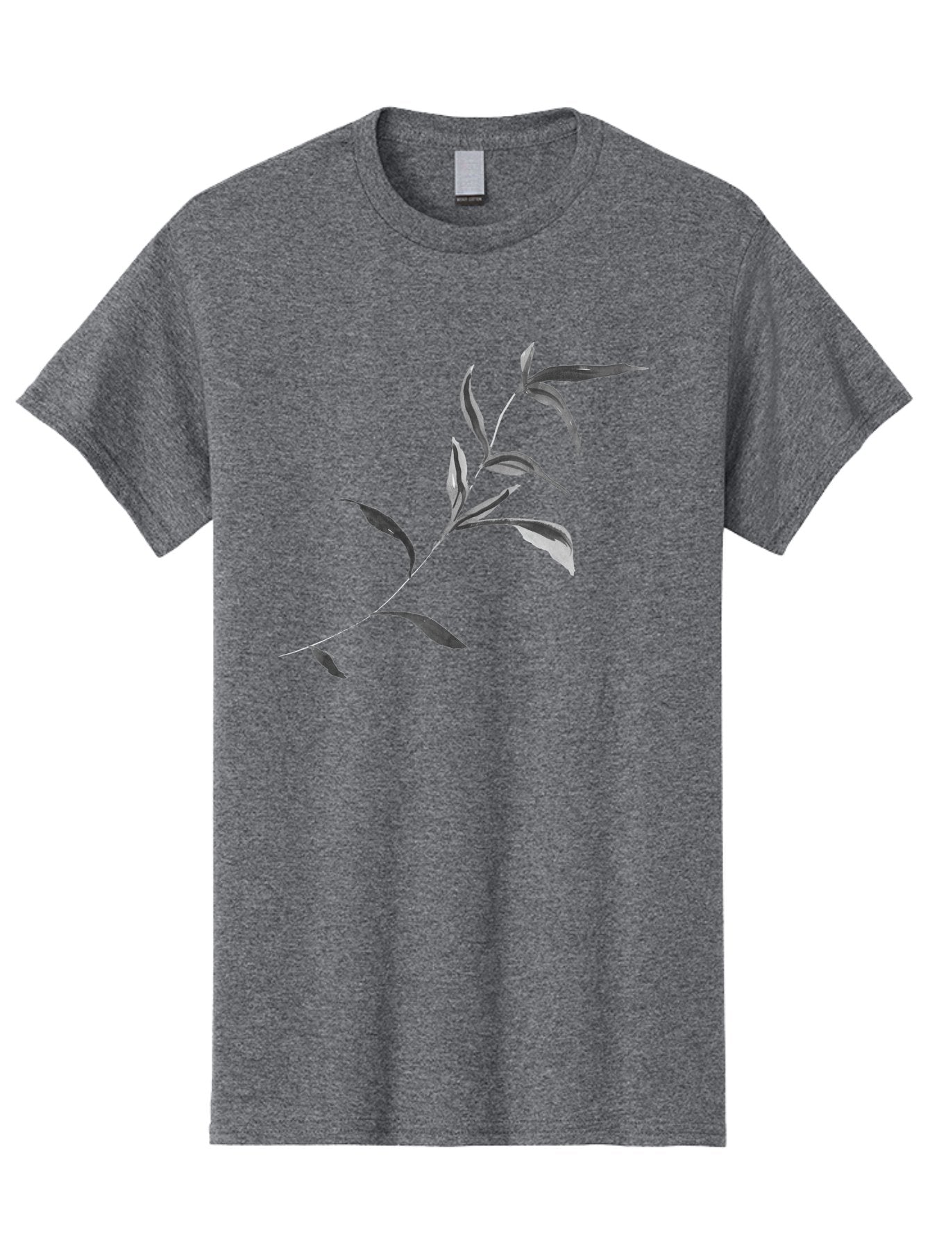 Olive-Branch Men'S Graphic Tee, 100% Cotton, Comfortable Casual Summer Wear, Machine Washable, Black And White Leaves, Foliage, Botanical Illustration, Leafy Branch, Simple Design, Minimalist Art, Plant Graphics Aac340 8