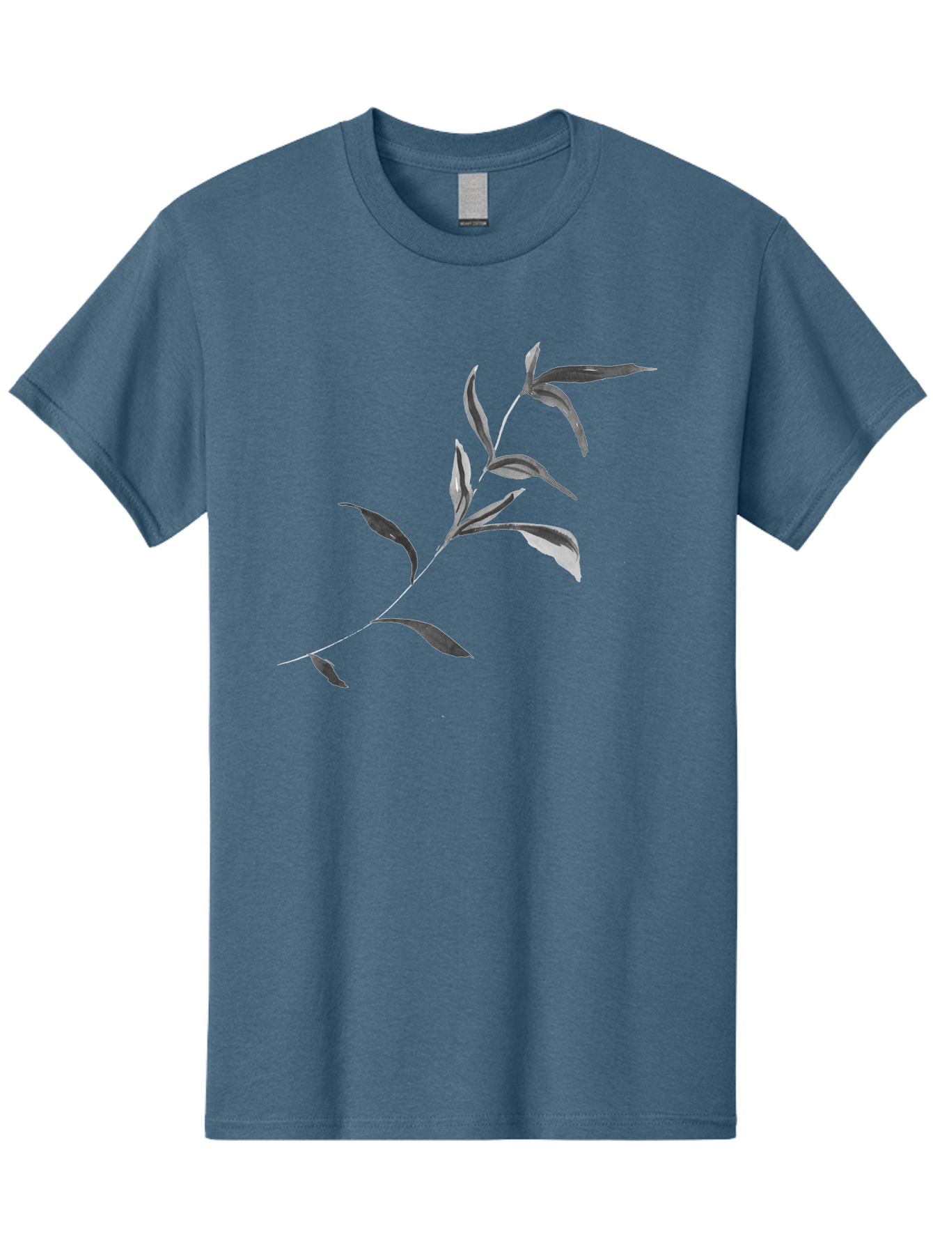 Olive-Branch Men'S Graphic Tee, 100% Cotton, Comfortable Casual Summer Wear, Machine Washable, Black And White Leaves, Foliage, Botanical Illustration, Leafy Branch, Simple Design, Minimalist Art, Plant Graphics Aac340 29