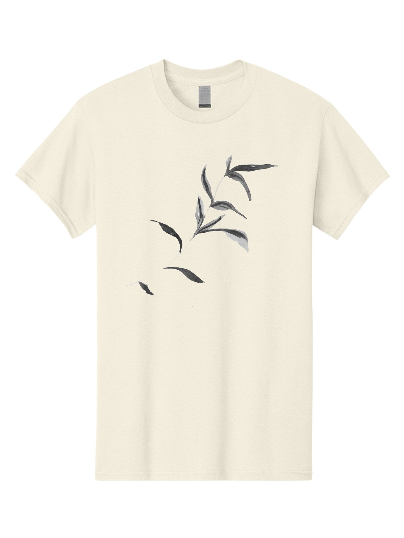 Olive-Branch Men'S Graphic Tee, 100% Cotton, Comfortable Casual Summer Wear, Machine Washable, Black And White Leaves, Foliage, Botanical Illustration, Leafy Branch, Simple Design, Minimalist Art, Plant Graphics Aac340 14
