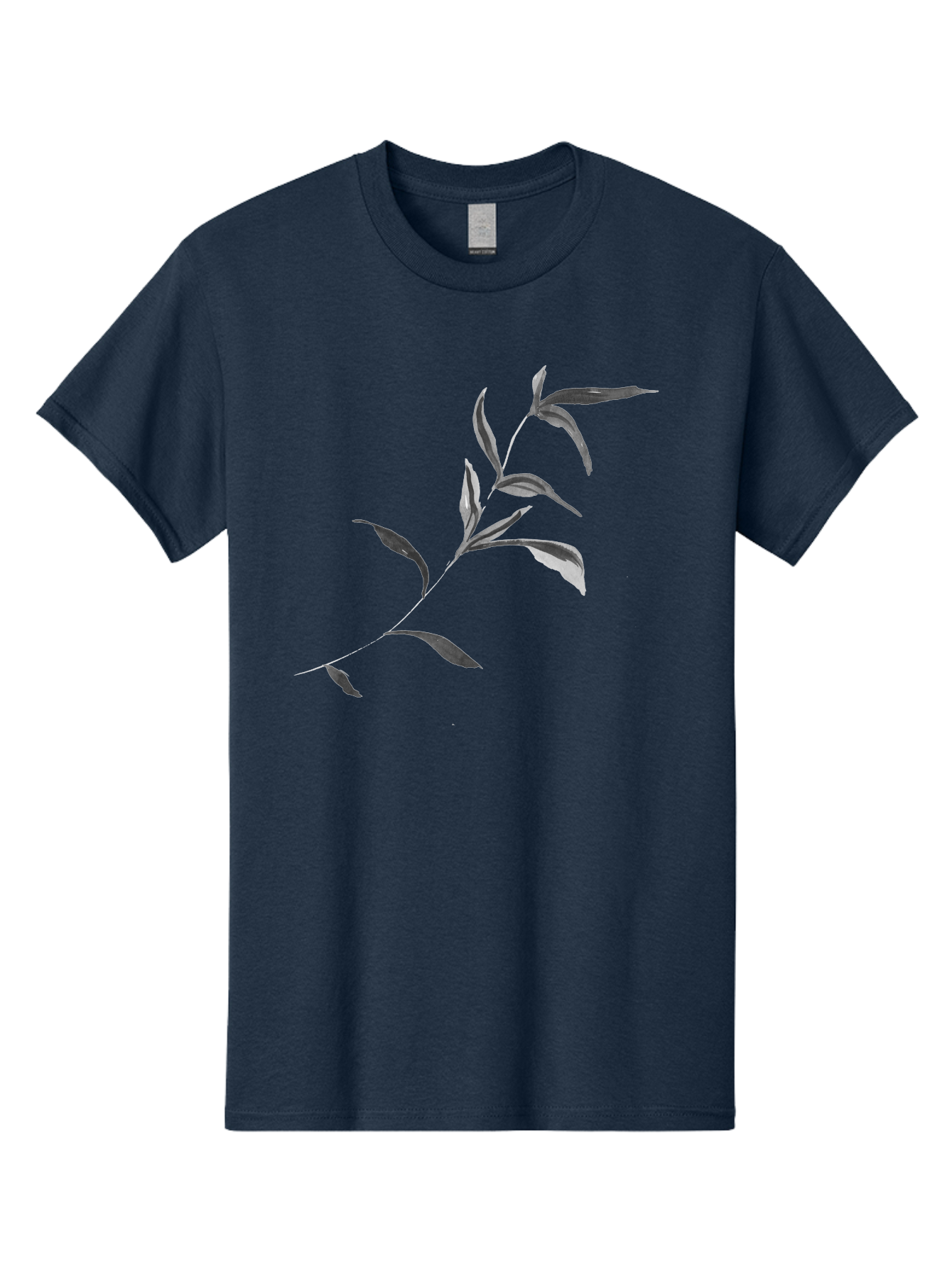 Olive-Branch Men'S Graphic Tee, 100% Cotton, Comfortable Casual Summer Wear, Machine Washable, Black And White Leaves, Foliage, Botanical Illustration, Leafy Branch, Simple Design, Minimalist Art, Plant Graphics Aac340 7