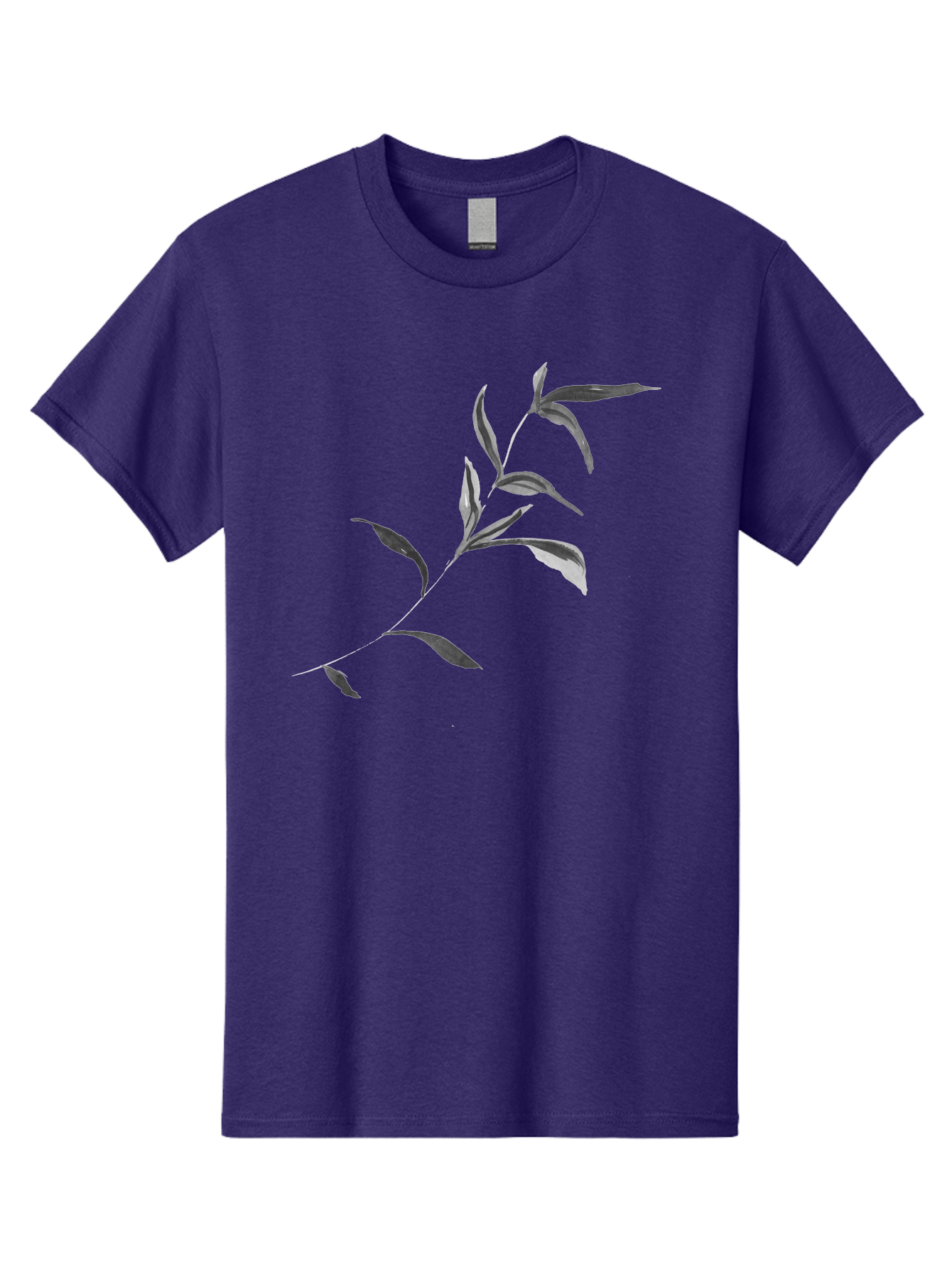 Olive-Branch Men'S Graphic Tee, 100% Cotton, Comfortable Casual Summer Wear, Machine Washable, Black And White Leaves, Foliage, Botanical Illustration, Leafy Branch, Simple Design, Minimalist Art, Plant Graphics Aac340 23