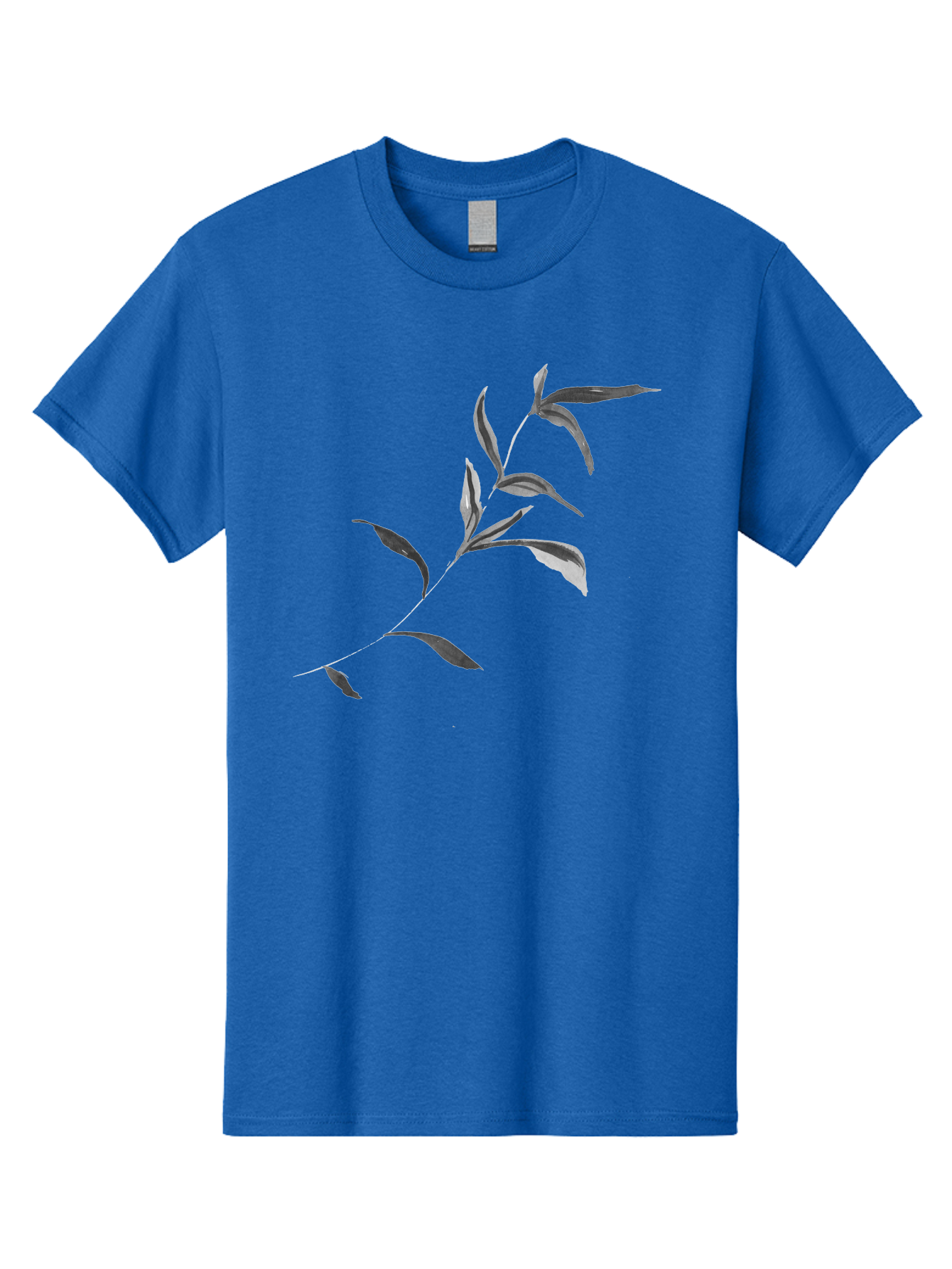 Olive-Branch Men'S Graphic Tee, 100% Cotton, Comfortable Casual Summer Wear, Machine Washable, Black And White Leaves, Foliage, Botanical Illustration, Leafy Branch, Simple Design, Minimalist Art, Plant Graphics Aac340 5