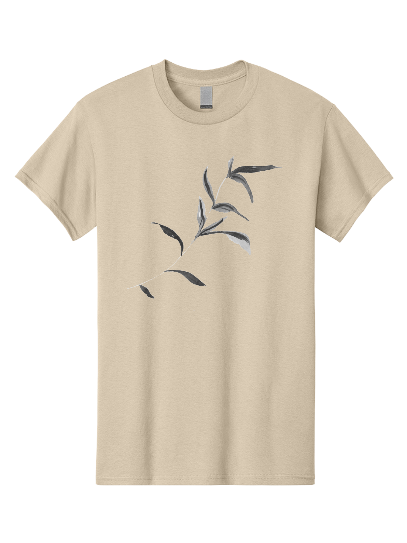 Olive-Branch Men'S Graphic Tee, 100% Cotton, Comfortable Casual Summer Wear, Machine Washable, Black And White Leaves, Foliage, Botanical Illustration, Leafy Branch, Simple Design, Minimalist Art, Plant Graphics Aac340 17
