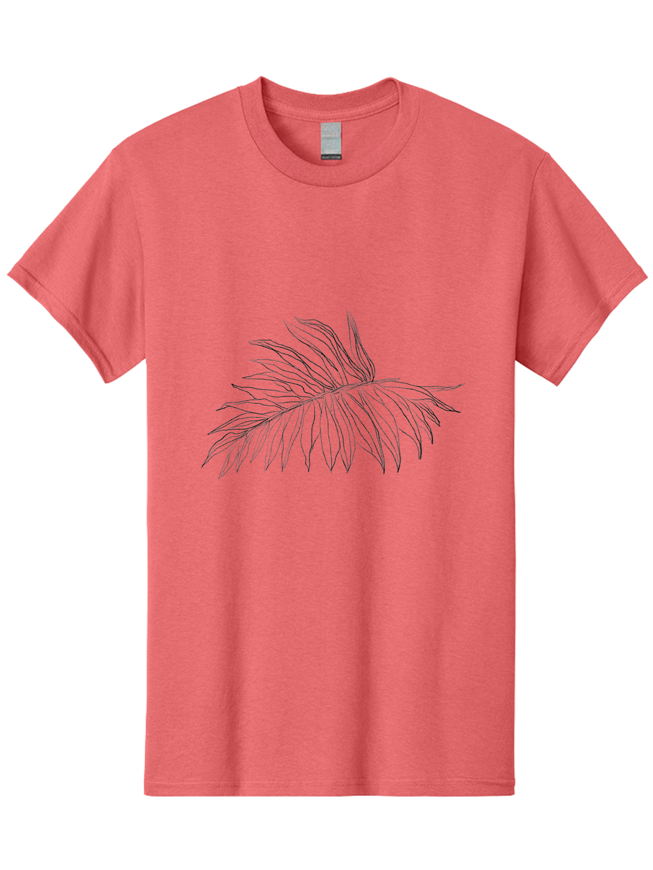 Palm-Leaf Men'S Graphic Tee, 100% Cotton, Comfortable Casual Summer Wear, Machine Washable, Hand Drawn Art, Simple Line Art, Palm Frond, Minimalist Design, Tropical Elements, Leafy Motif Aac342 7