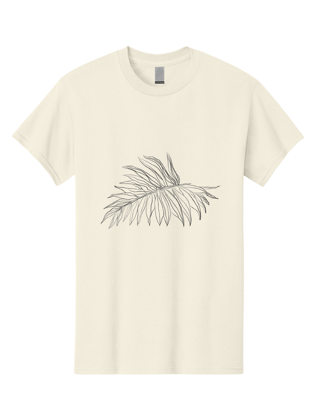 Palm-Leaf Men'S Graphic Tee, 100% Cotton, Comfortable Casual Summer Wear, Machine Washable, Hand Drawn Art, Simple Line Art, Palm Frond, Minimalist Design, Tropical Elements, Leafy Motif Aac342 19