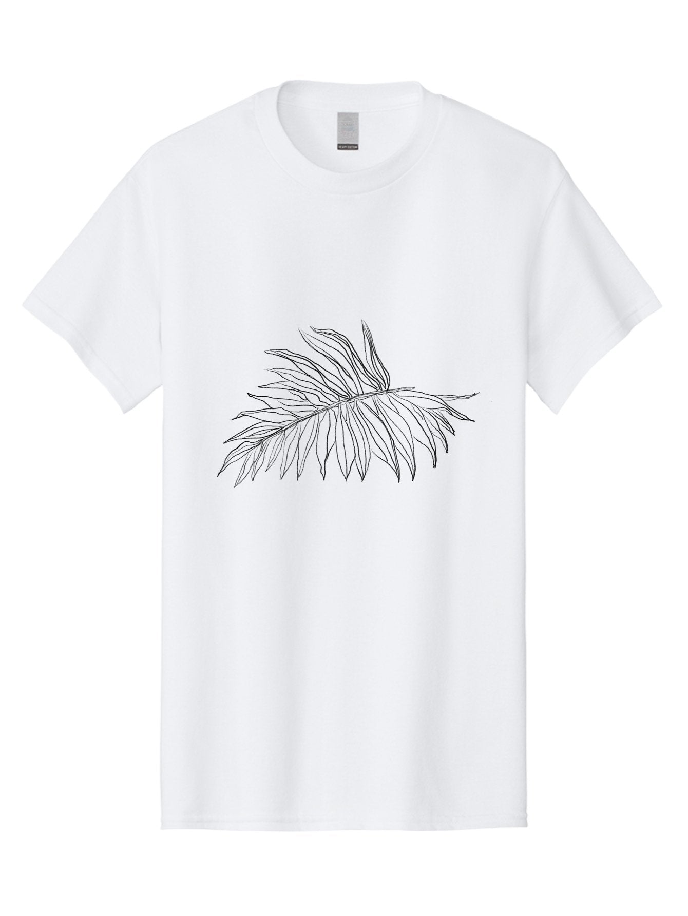 Palm-Leaf Men'S Graphic Tee, 100% Cotton, Comfortable Casual Summer Wear, Machine Washable, Hand Drawn Art, Simple Line Art, Palm Frond, Minimalist Design, Tropical Elements, Leafy Motif Aac342 8