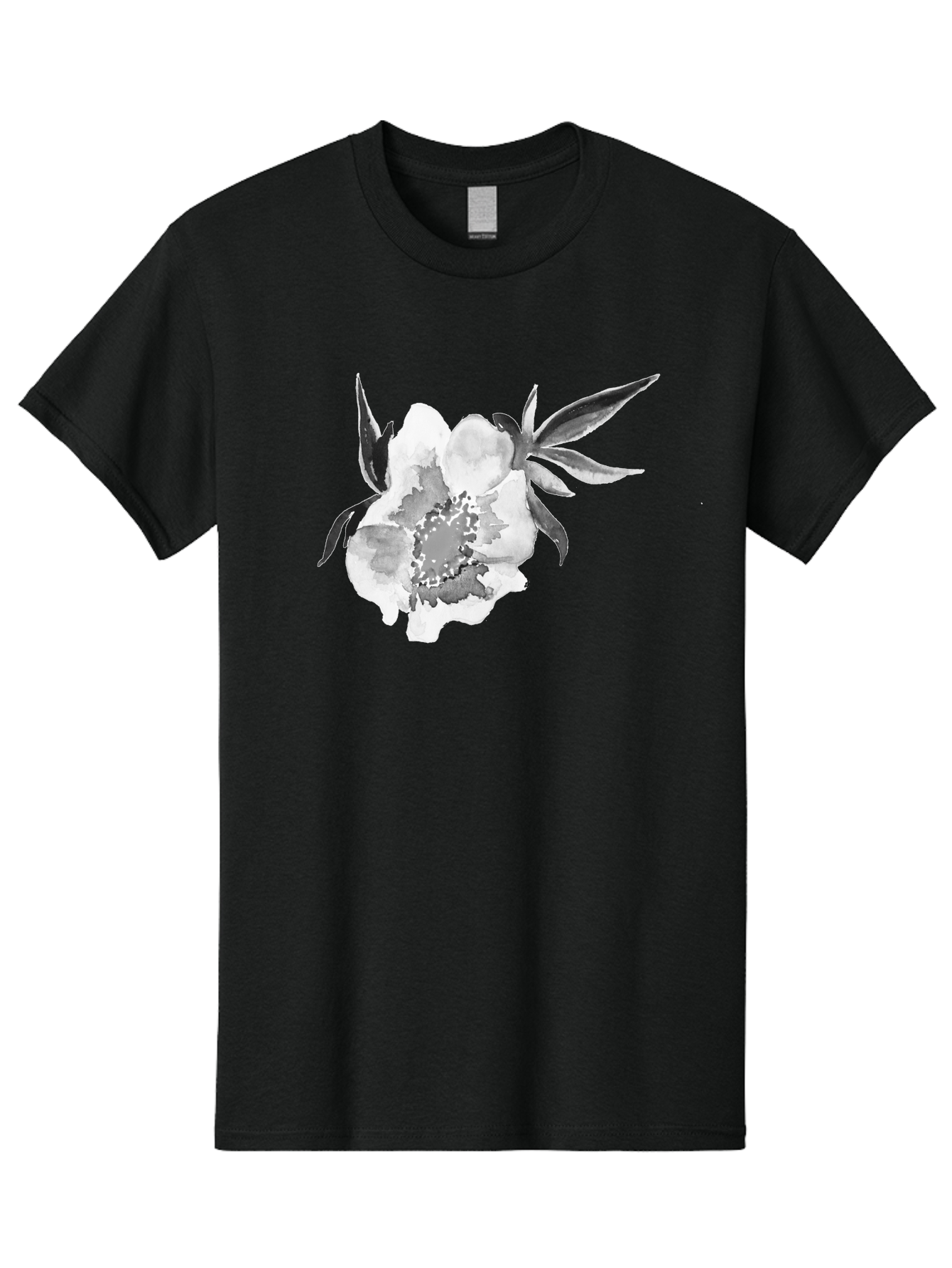 Peony-Flower Men'S Graphic Tee, 100% Cotton, Comfortable Casual Summer Wear, Machine Washable, Black And White Peony, Watercolor Painting, Flower Illustration, Artistic Design, Botanical Art, Grayscale Flowers, Delicate Petals, Floral Pattern Aac343 27