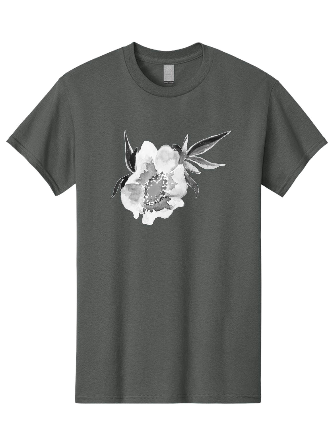 Peony-Flower Men'S Graphic Tee, 100% Cotton, Comfortable Casual Summer Wear, Machine Washable, Black And White Peony, Watercolor Painting, Flower Illustration, Artistic Design, Botanical Art, Grayscale Flowers, Delicate Petals, Floral Pattern Aac343 15