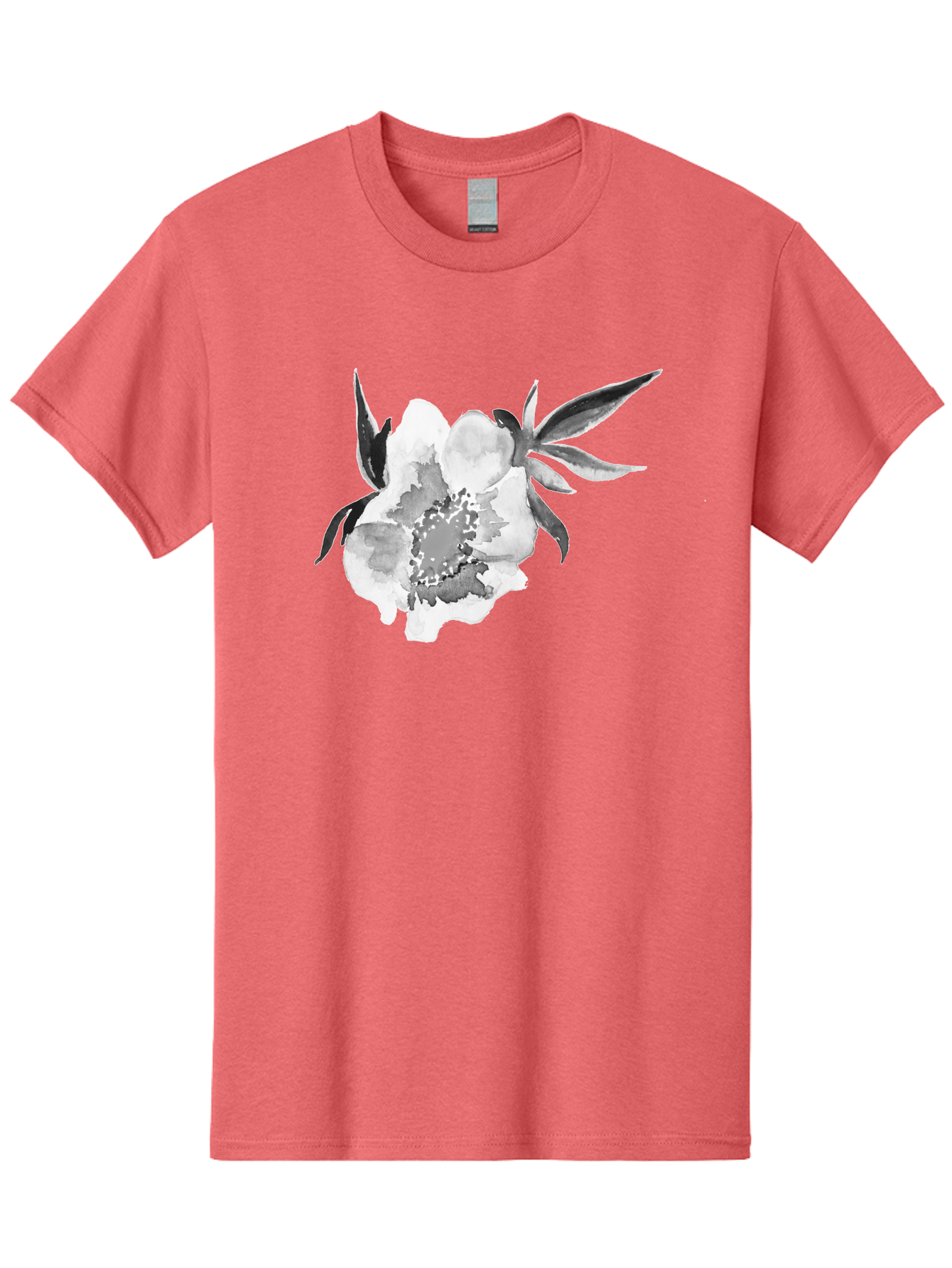 Peony-Flower Men'S Graphic Tee, 100% Cotton, Comfortable Casual Summer Wear, Machine Washable, Black And White Peony, Watercolor Painting, Flower Illustration, Artistic Design, Botanical Art, Grayscale Flowers, Delicate Petals, Floral Pattern Aac343 11