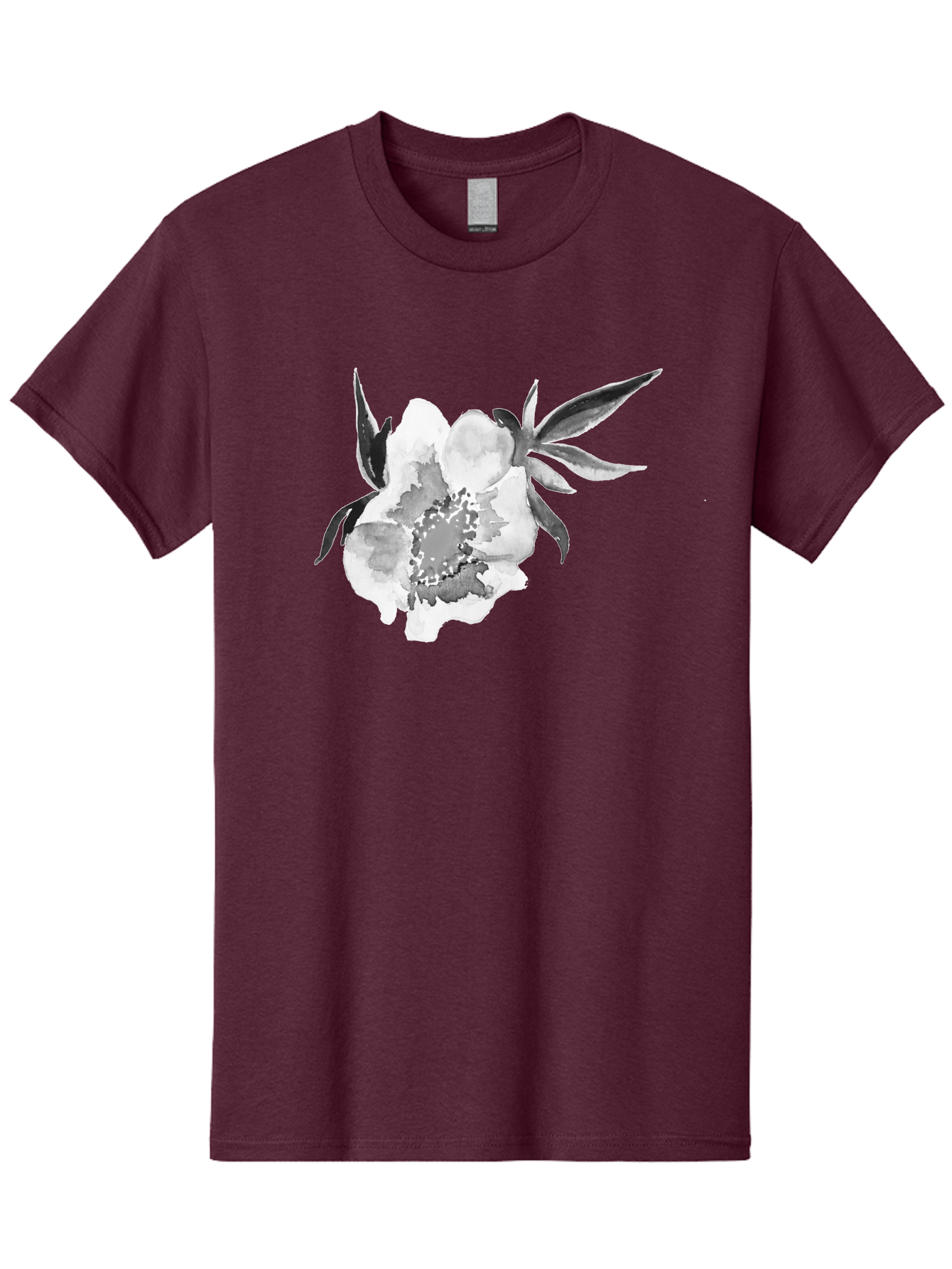 Peony-Flower Men'S Graphic Tee, 100% Cotton, Comfortable Casual Summer Wear, Machine Washable, Black And White Peony, Watercolor Painting, Flower Illustration, Artistic Design, Botanical Art, Grayscale Flowers, Delicate Petals, Floral Pattern Aac343 25