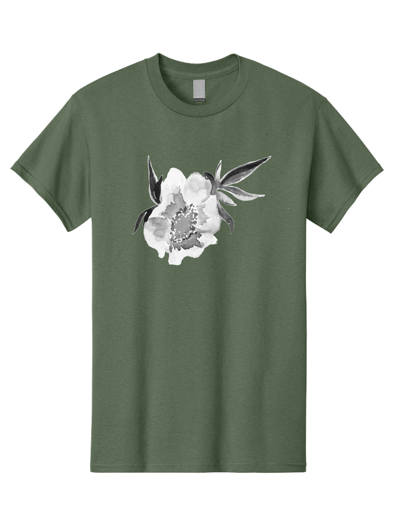 Peony-Flower Men'S Graphic Tee, 100% Cotton, Comfortable Casual Summer Wear, Machine Washable, Black And White Peony, Watercolor Painting, Flower Illustration, Artistic Design, Botanical Art, Grayscale Flowers, Delicate Petals, Floral Pattern Aac343 13