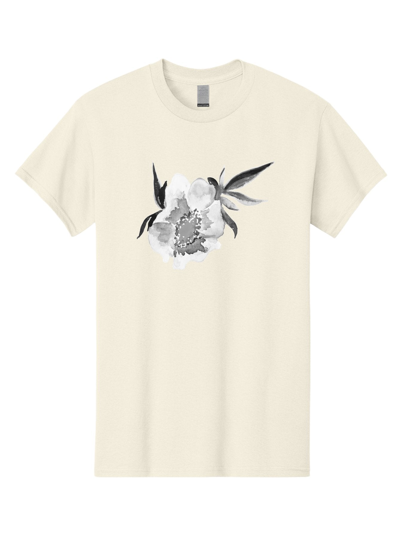 Peony-Flower Men'S Graphic Tee, 100% Cotton, Comfortable Casual Summer Wear, Machine Washable, Black And White Peony, Watercolor Painting, Flower Illustration, Artistic Design, Botanical Art, Grayscale Flowers, Delicate Petals, Floral Pattern Aac343 12