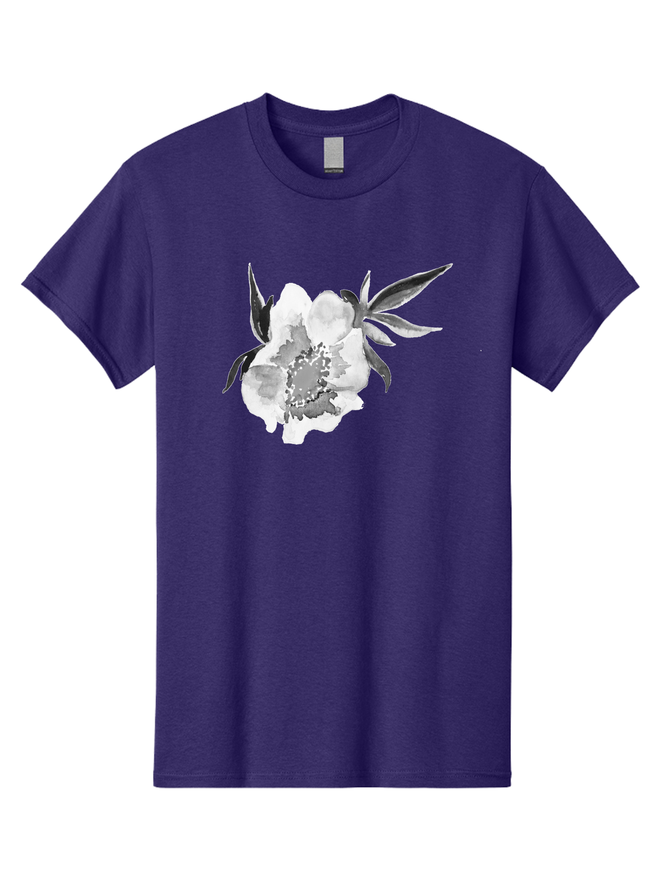 Peony-Flower Men'S Graphic Tee, 100% Cotton, Comfortable Casual Summer Wear, Machine Washable, Black And White Peony, Watercolor Painting, Flower Illustration, Artistic Design, Botanical Art, Grayscale Flowers, Delicate Petals, Floral Pattern Aac343 7
