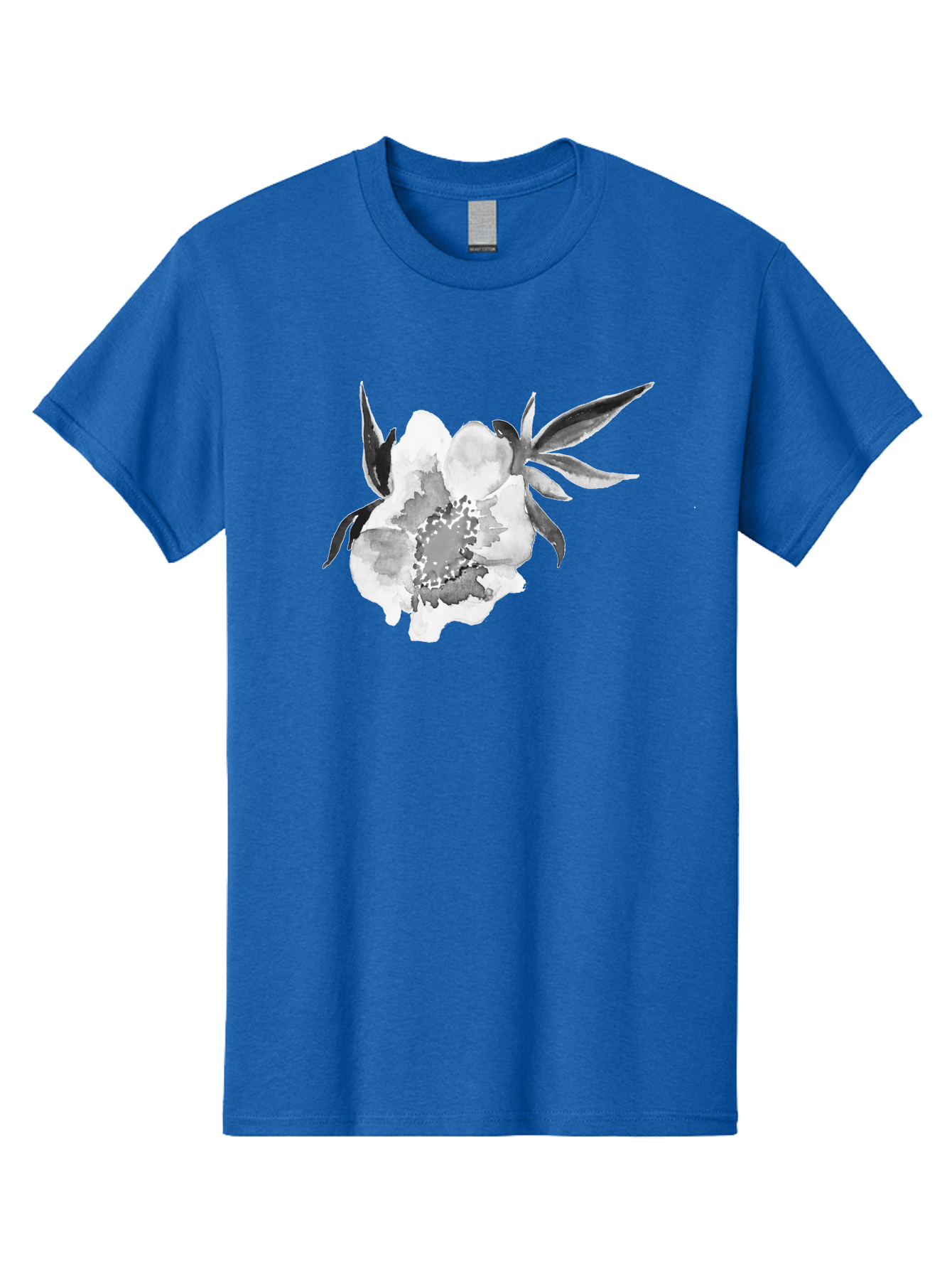 Peony-Flower Men'S Graphic Tee, 100% Cotton, Comfortable Casual Summer Wear, Machine Washable, Black And White Peony, Watercolor Painting, Flower Illustration, Artistic Design, Botanical Art, Grayscale Flowers, Delicate Petals, Floral Pattern Aac343 29