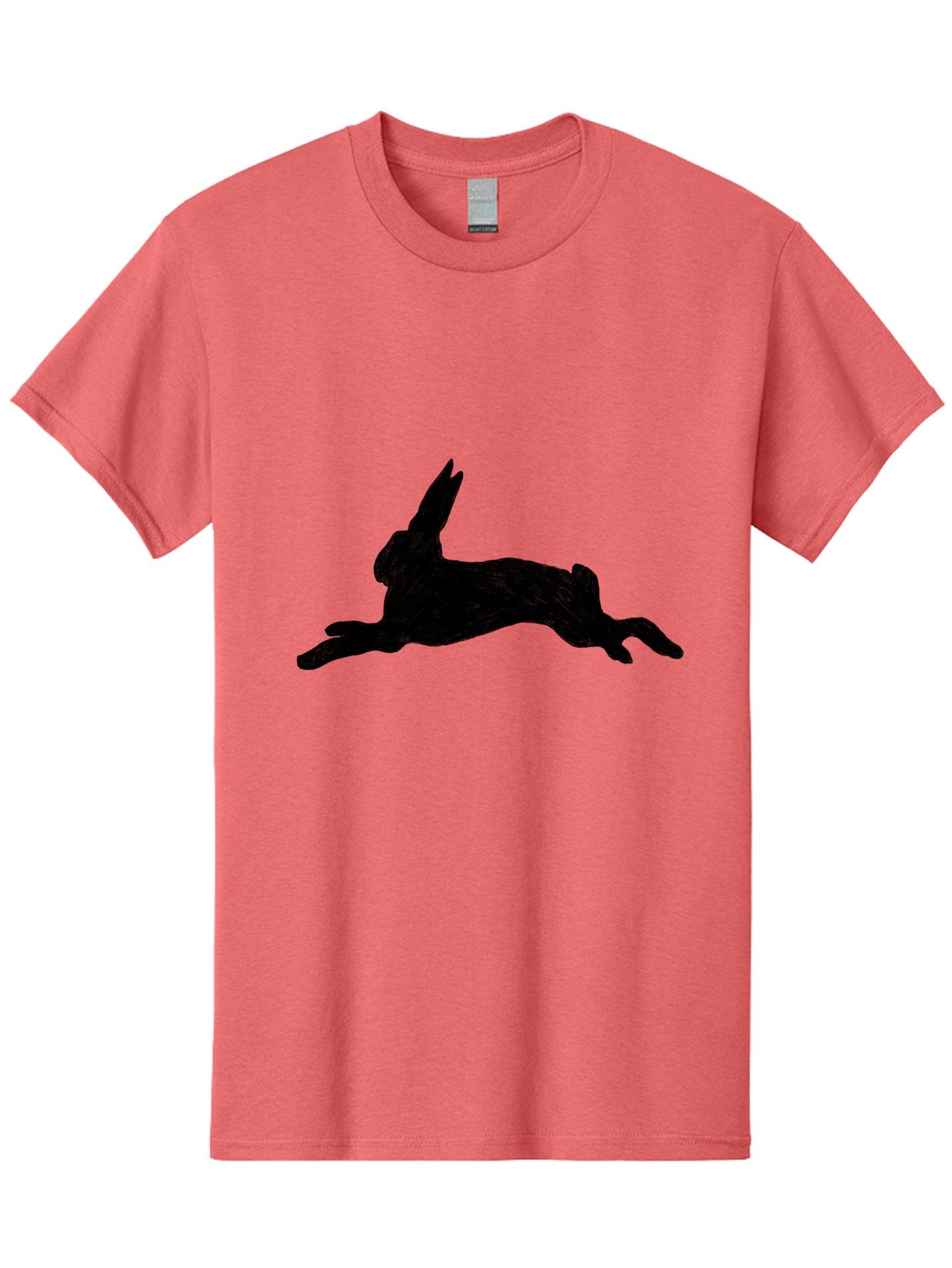 Running-Rabbit Men'S Graphic Tee, 100% Cotton, Comfortable Casual Summer Wear, Machine Washable, Leaping Rabbit, Dynamic Pose, Energetic Movement, Black Silhouette, Simple Design, Minimalist Art, Wildlife Silhouette Aac347 11