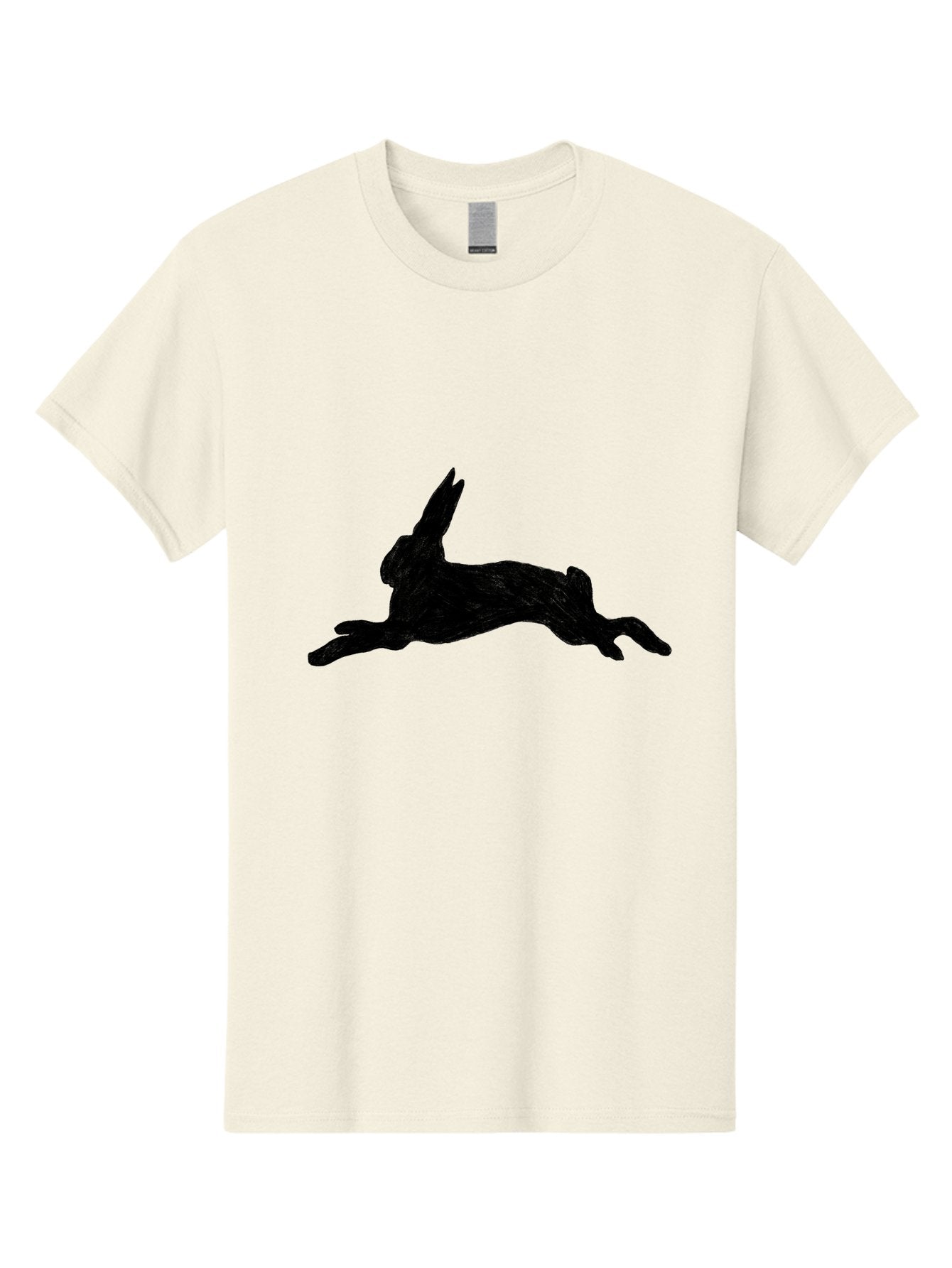 Running-Rabbit Men'S Graphic Tee, 100% Cotton, Comfortable Casual Summer Wear, Machine Washable, Leaping Rabbit, Dynamic Pose, Energetic Movement, Black Silhouette, Simple Design, Minimalist Art, Wildlife Silhouette Aac347 15