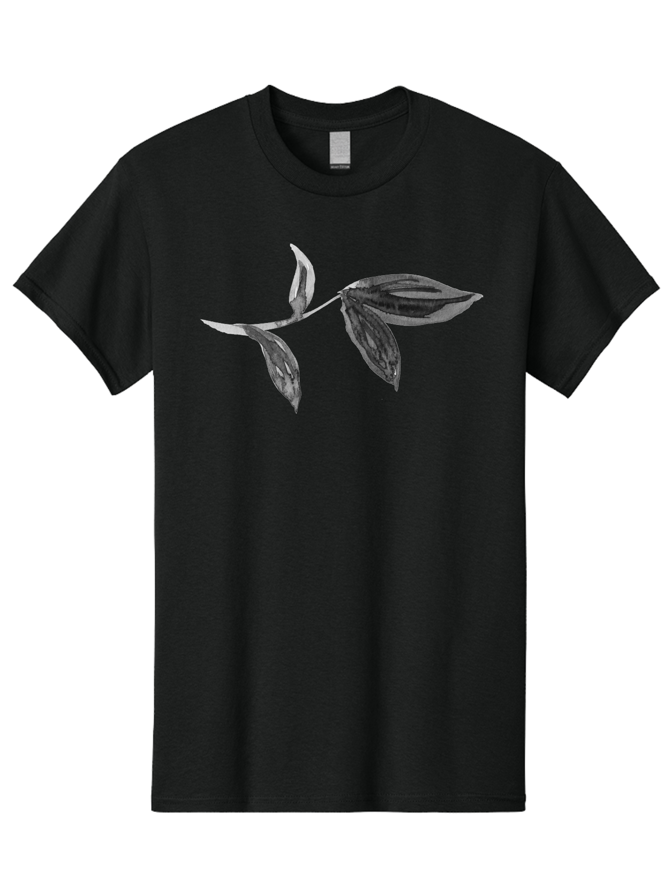 Silver-Leaves Men'S Graphic Tee, 100% Cotton, Comfortable Casual Summer Wear, Machine Washable, Black And White Leaves, Leaf Design, Leaf Pattern, Minimalist Art, Digital Illustration, Leafy Graphics, Plant Art, Modern Art, Simple Shapes, Aac349 15