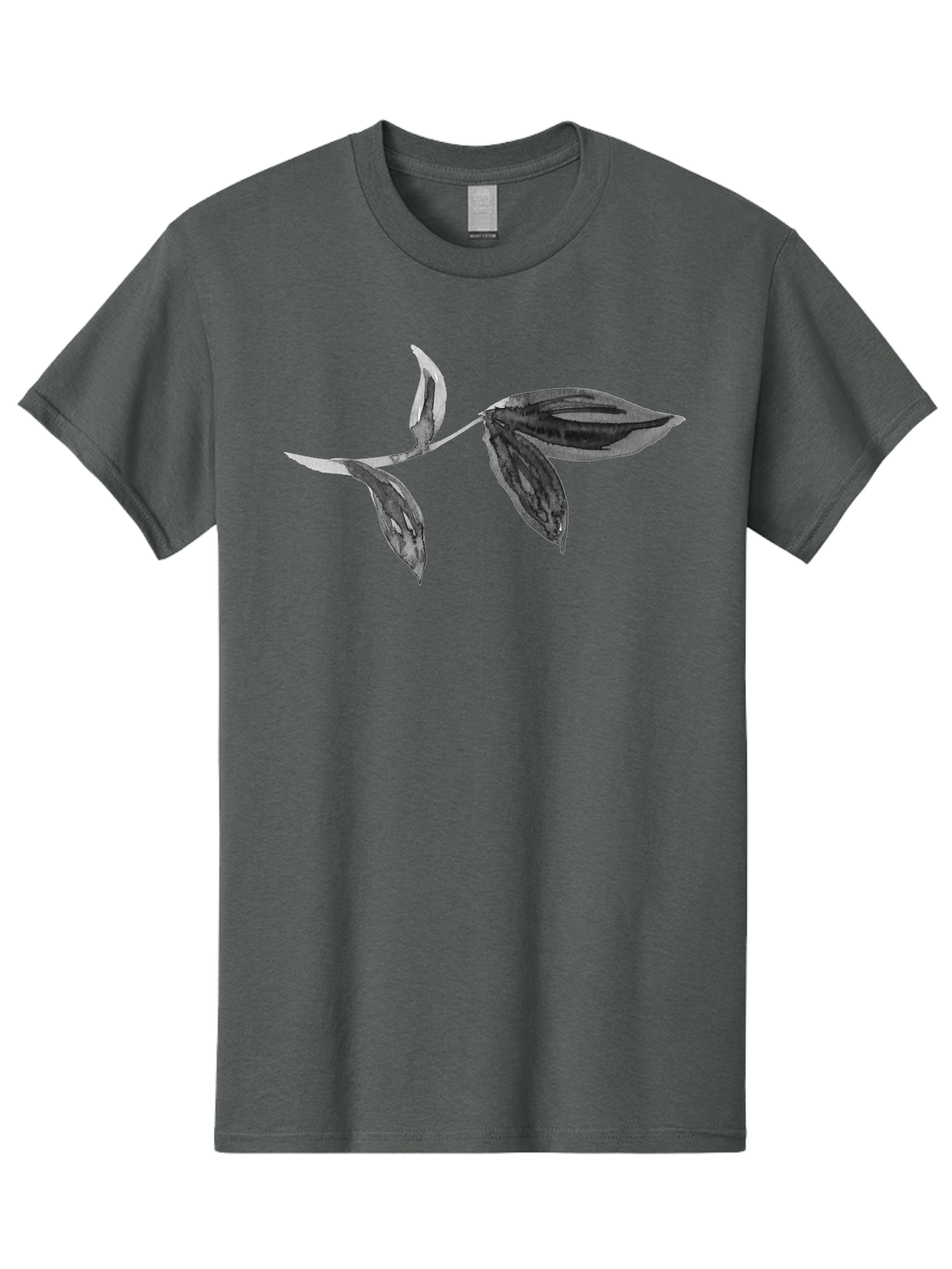Silver-Leaves Men'S Graphic Tee, 100% Cotton, Comfortable Casual Summer Wear, Machine Washable, Black And White Leaves, Leaf Design, Leaf Pattern, Minimalist Art, Digital Illustration, Leafy Graphics, Plant Art, Modern Art, Simple Shapes, Aac349 17