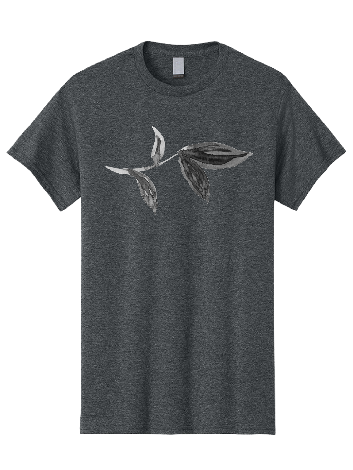 Silver-Leaves Men'S Graphic Tee, 100% Cotton, Comfortable Casual Summer Wear, Machine Washable, Black And White Leaves, Leaf Design, Leaf Pattern, Minimalist Art, Digital Illustration, Leafy Graphics, Plant Art, Modern Art, Simple Shapes, Aac349 5