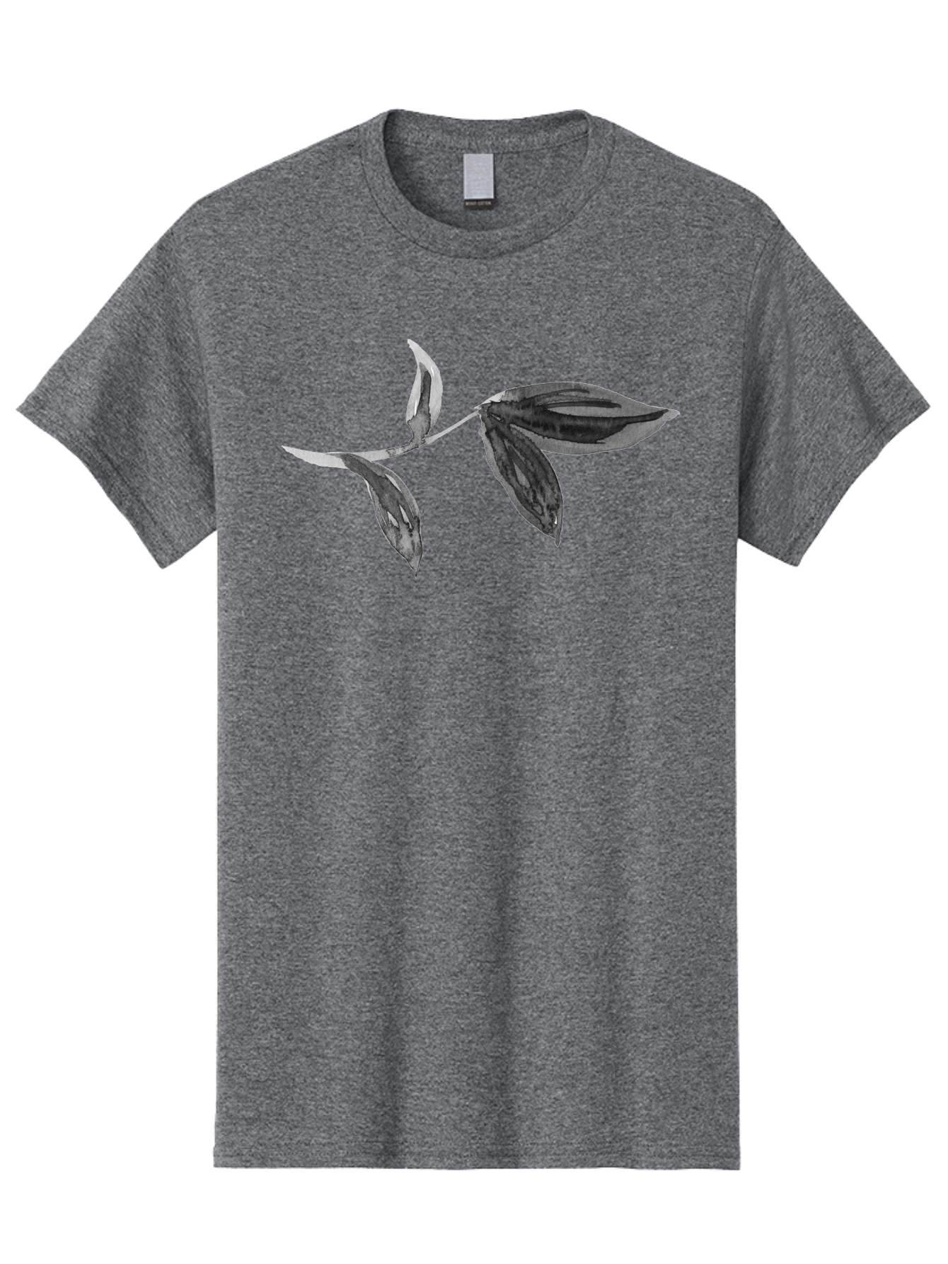 Silver-Leaves Men'S Graphic Tee, 100% Cotton, Comfortable Casual Summer Wear, Machine Washable, Black And White Leaves, Leaf Design, Leaf Pattern, Minimalist Art, Digital Illustration, Leafy Graphics, Plant Art, Modern Art, Simple Shapes, Aac349