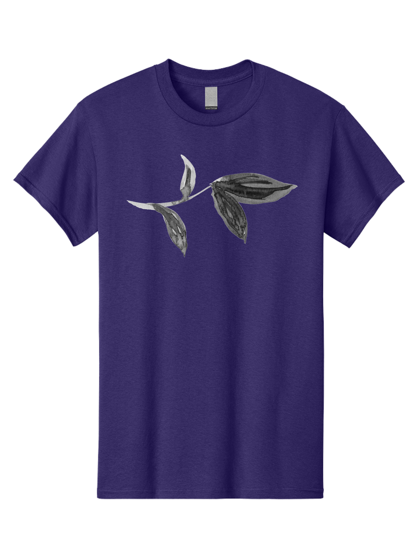 Silver-Leaves Men'S Graphic Tee, 100% Cotton, Comfortable Casual Summer Wear, Machine Washable, Black And White Leaves, Leaf Design, Leaf Pattern, Minimalist Art, Digital Illustration, Leafy Graphics, Plant Art, Modern Art, Simple Shapes, Aac349 25