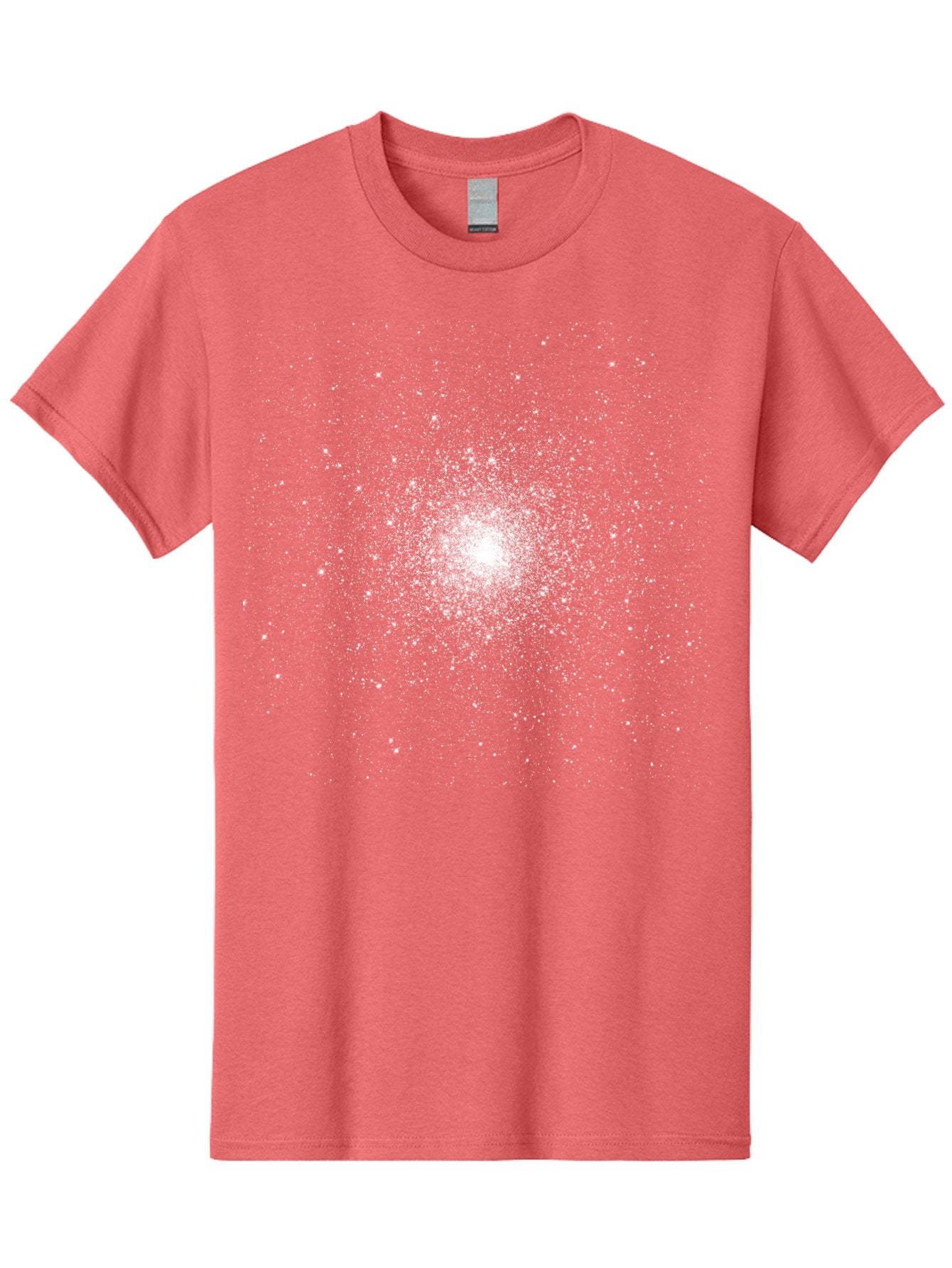 Star-Burst Men'S Graphic Tee, 100% Cotton, Comfortable Casual Summer Wear, Machine Washable, White Speckles, Burst Effect, Abstract Design, Light Particles, Glowing Center, Visual Effect, Motion Blur, Sparkling Dots Aac352