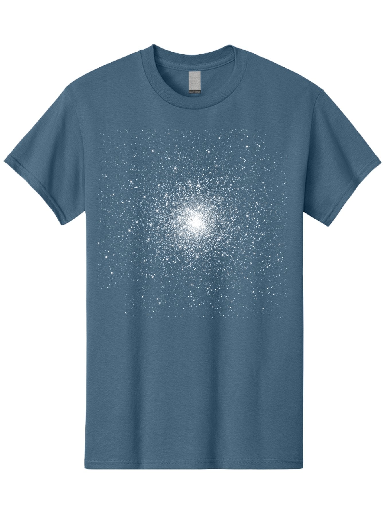 Star-Burst Men'S Graphic Tee, 100% Cotton, Comfortable Casual Summer Wear, Machine Washable, White Speckles, Burst Effect, Abstract Design, Light Particles, Glowing Center, Visual Effect, Motion Blur, Sparkling Dots Aac352