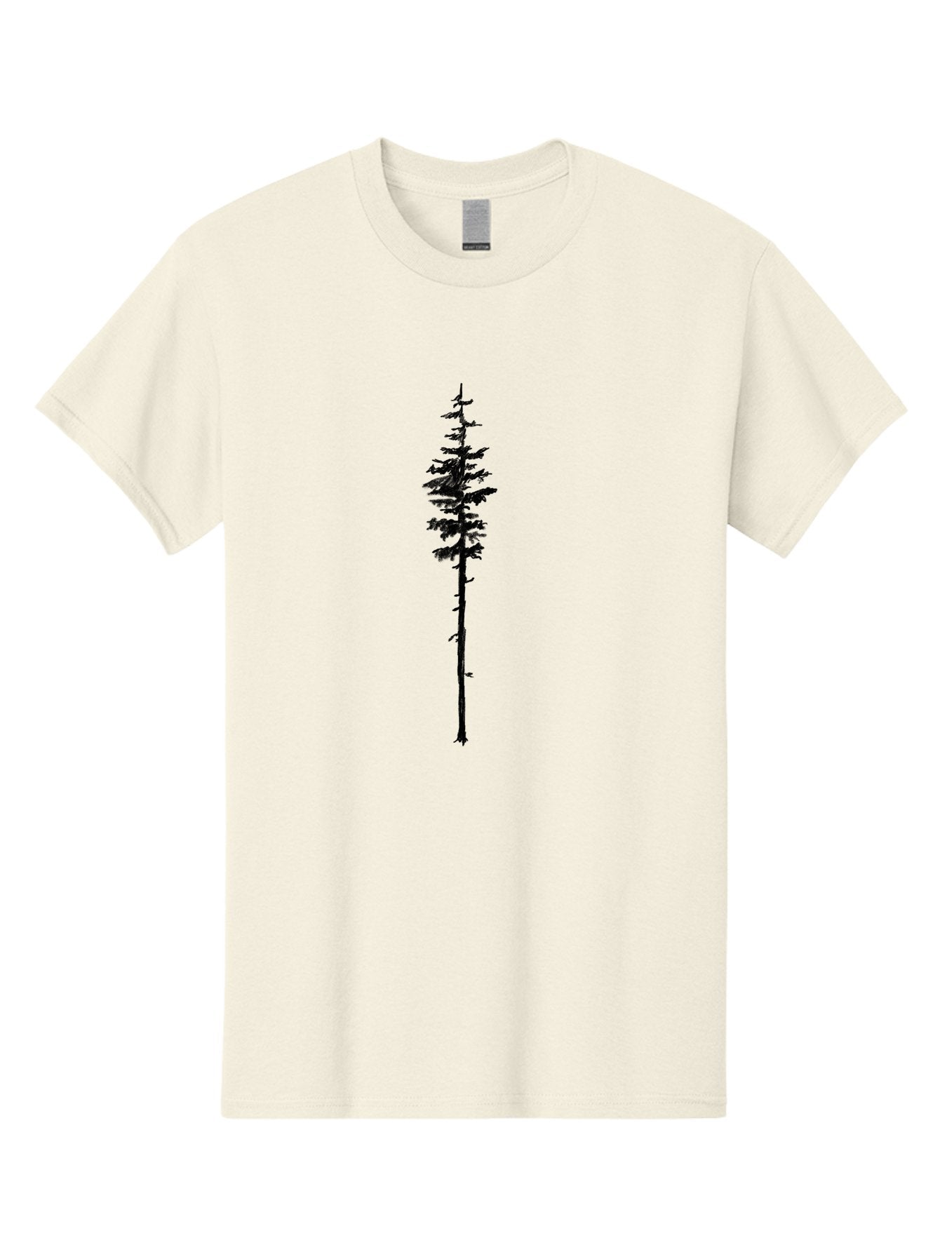 Tree-Silhouette Men'S Graphic Tee, 100% Cotton, Comfortable Casual Summer Wear, Machine Washable, Simple Tree Silhouette, Minimalist Design, Tree Branches, Leafy Top, Slender Trunk, Graphic Element, Natural Shape, Isolated Shape Aac355 4