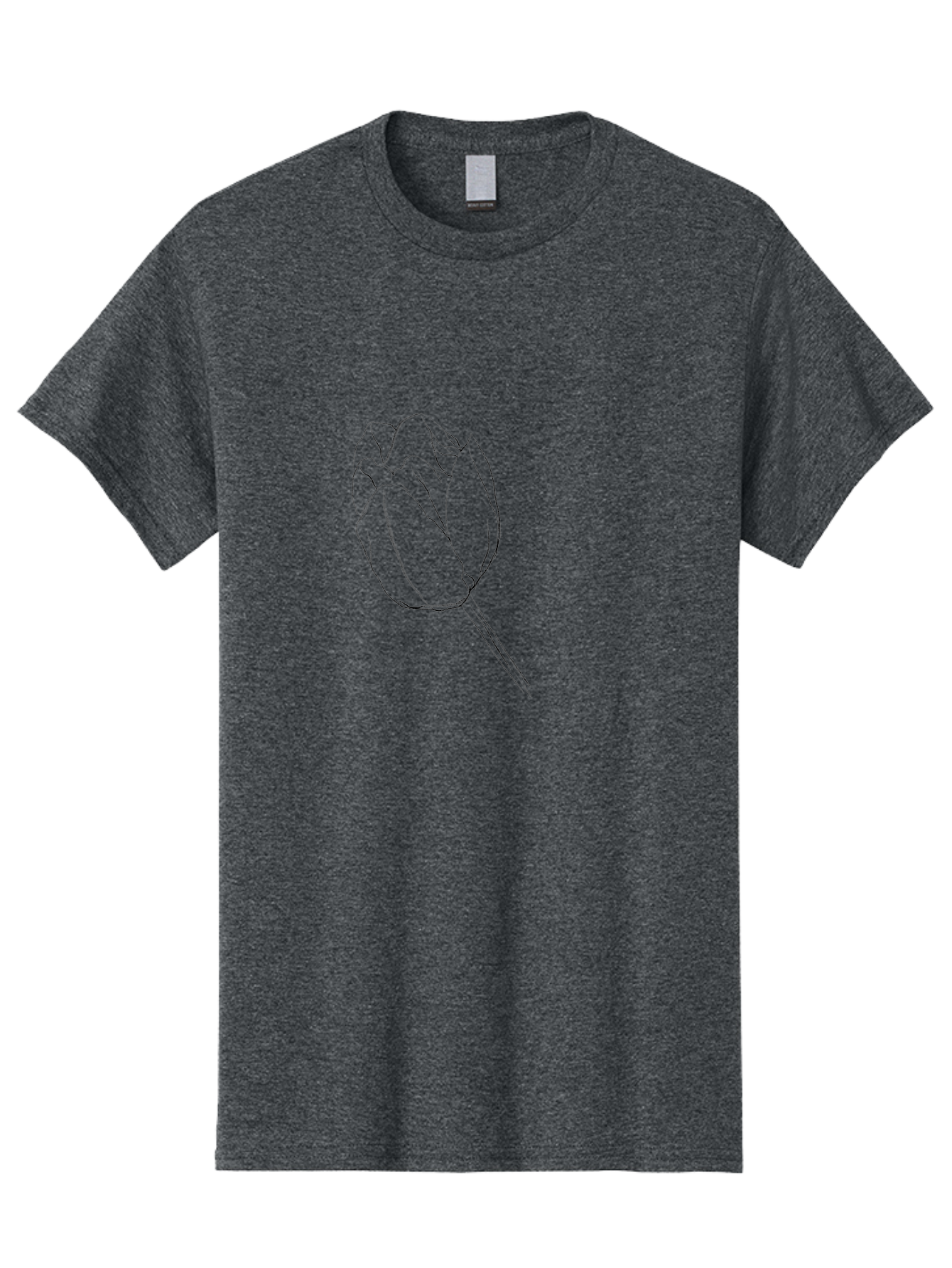 Tulip-Sketch Men'S Graphic Tee, 100% Cotton, Comfortable Casual Summer Wear, Machine Washable, Simple Line Art, Tulip Illustration, Minimalist Design, Floral Sketch, Elegant Outline, Spring Flower Aac356 29