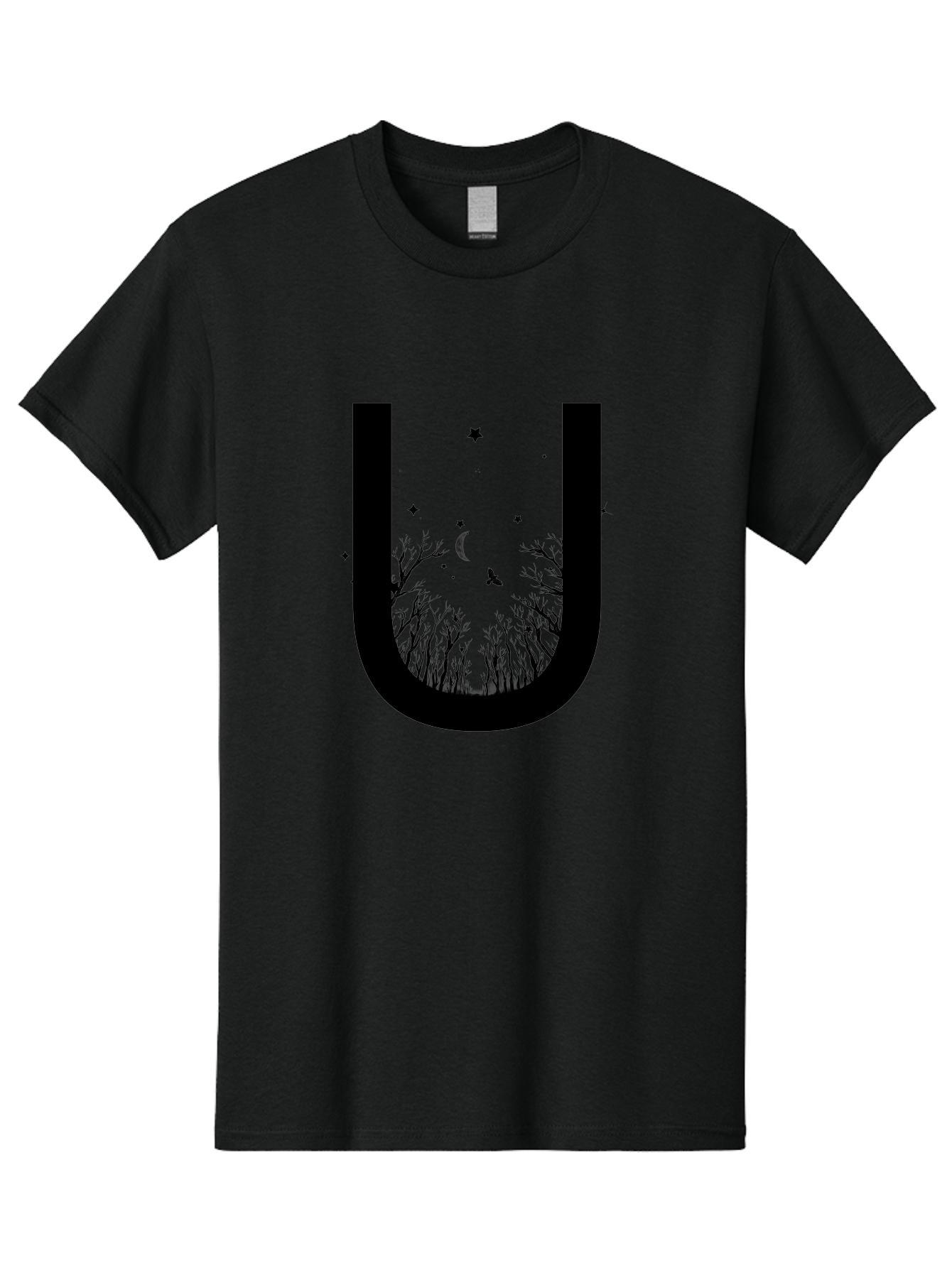 U Men'S Graphic Tee, 100% Cotton, Comfortable Casual Summer Wear, Machine Washable, Mystical Forest, Silhouette Of Trees, Crescent Moon, Starry Night Sky, Bats Flying, Magical Atmosphere, Whimsical Design, Nocturnal Scene Aac358 11
