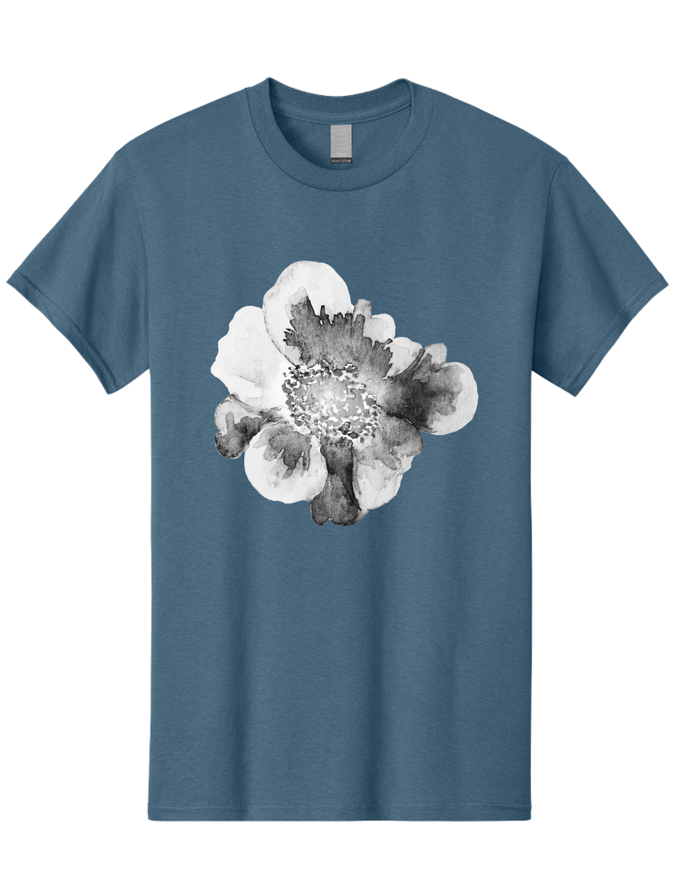 Watercolor-Flower Men'S Graphic Tee, 100% Cotton, Comfortable Casual Summer Wear, Machine Washable, Watercolor Flower, Black And White Petals, Delicate Artwork, Floral Design, Artistic Expression, Elegant Simplicity, Minimalist Style, Aac361 29