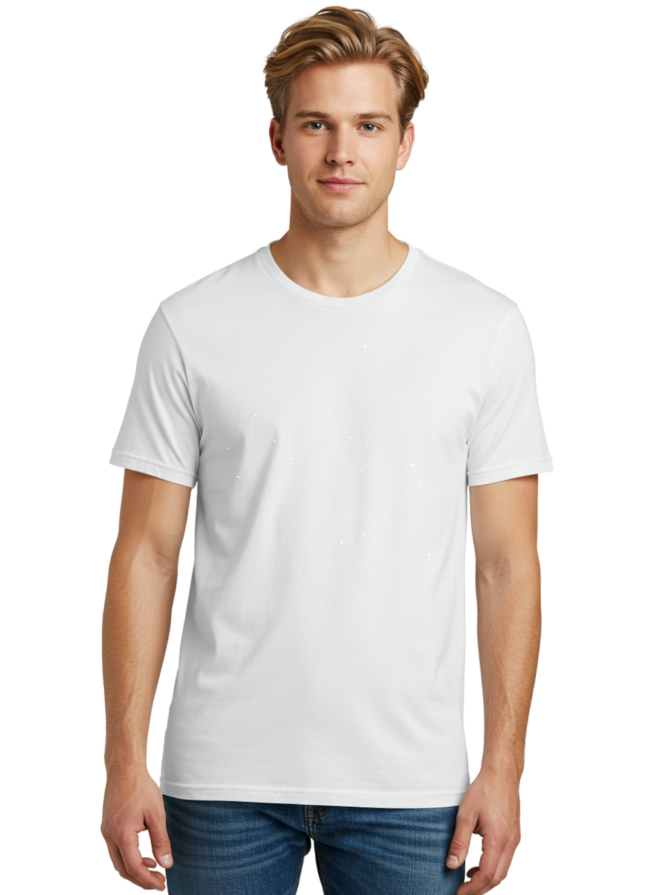 White-Stars Men'S Graphic Tee, 100% Cotton, Comfortable Casual Summer Wear, Machine Washable, Snowflakes Falling, Winter Scene, Festive Atmosphere, White Snow, Delicate Flakes, Snowfall Effect Aac364