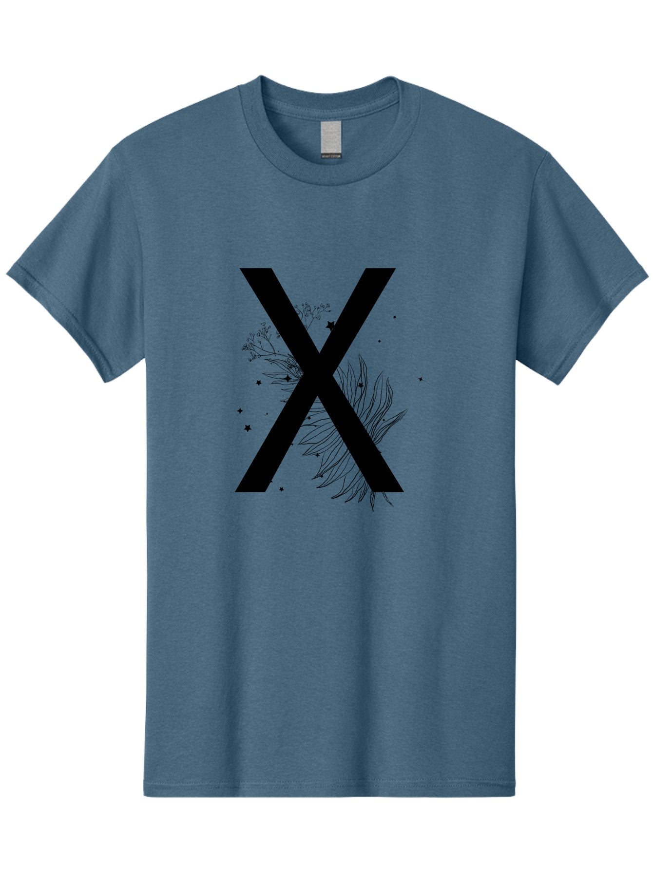 X Men'S Graphic Tee, 100% Cotton, Comfortable Casual Summer Wear, Machine Washable, Bold X Symbol, Floral Design, Black Ink Splatter, Creative Typography, Modern Art, Decorative Lettering, Abstract Illustration Aac365 12