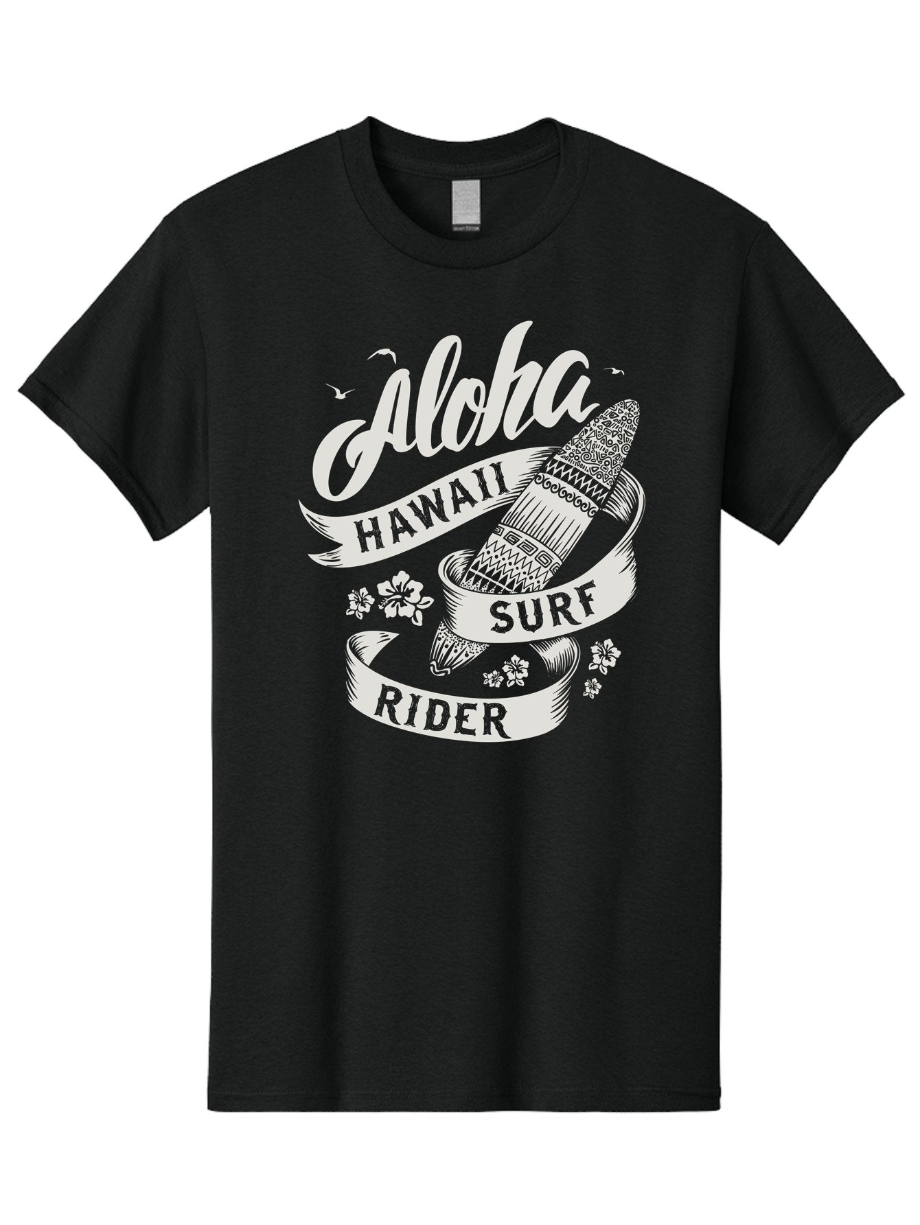 Aloha-Hawaii-Surf-Rider Men'S Graphic Tee, 100% Cotton, Comfortable Casual Summer Wear, Machine Washable, Surfboard Graphic, Hawaii Surf Culture, Aloha Spirit, Surfer Lifestyle, Tropical Vibes, Beachy Keiki, Surfing Adventure, Aac369 15