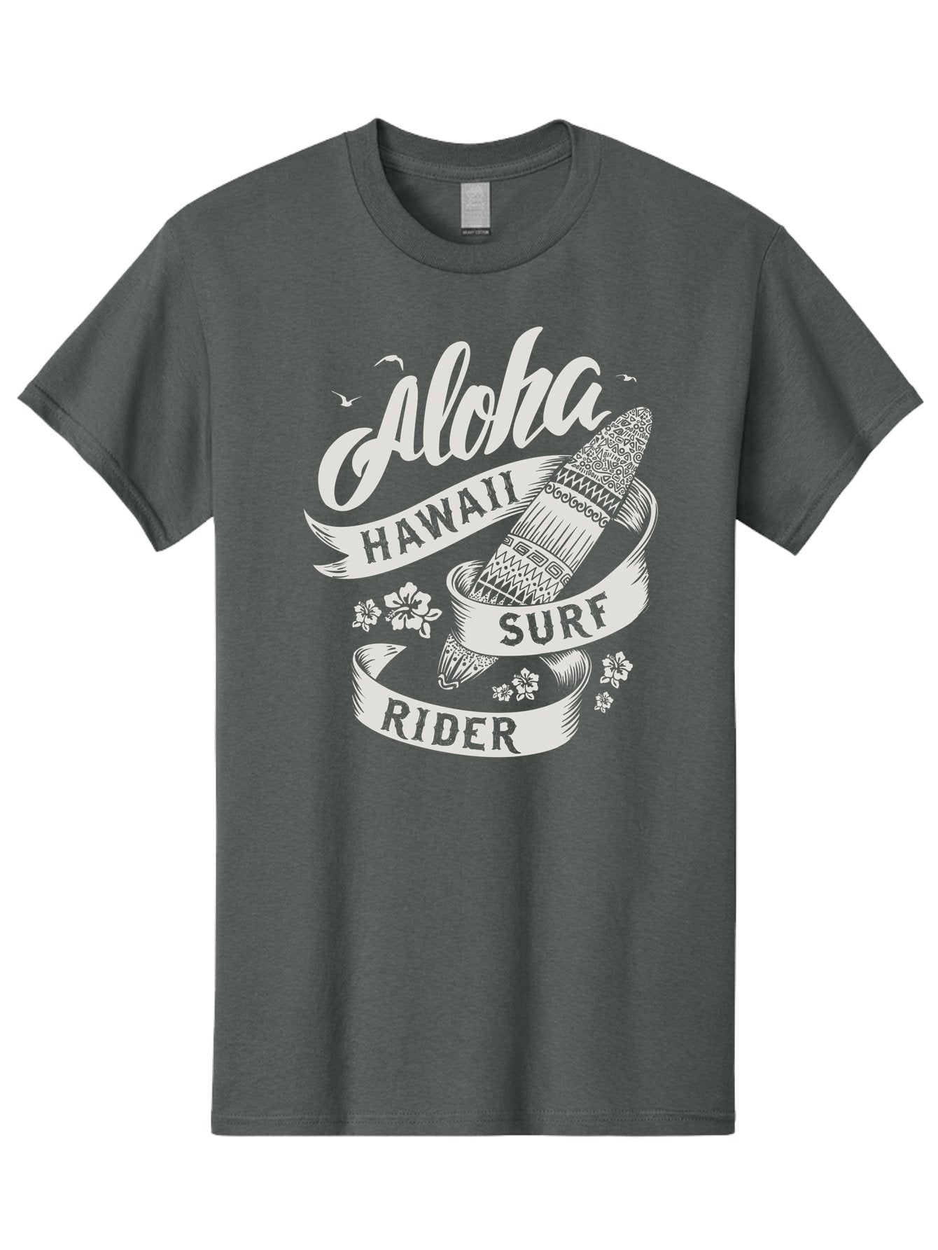 Aloha-Hawaii-Surf-Rider Men'S Graphic Tee, 100% Cotton, Comfortable Casual Summer Wear, Machine Washable, Surfboard Graphic, Hawaii Surf Culture, Aloha Spirit, Surfer Lifestyle, Tropical Vibes, Beachy Keiki, Surfing Adventure, Aac369 6
