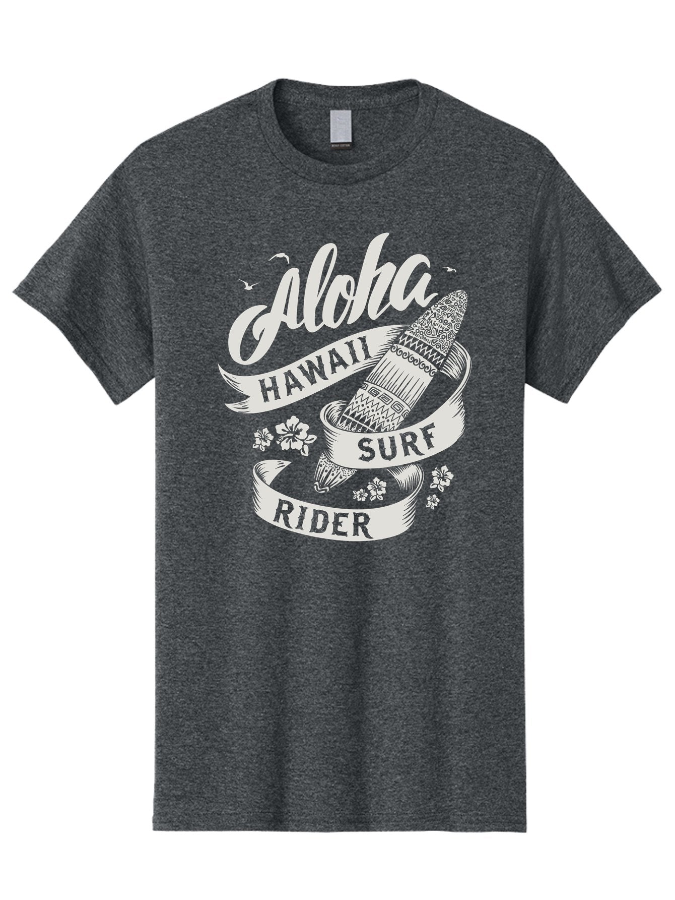 Aloha-Hawaii-Surf-Rider Men'S Graphic Tee, 100% Cotton, Comfortable Casual Summer Wear, Machine Washable, Surfboard Graphic, Hawaii Surf Culture, Aloha Spirit, Surfer Lifestyle, Tropical Vibes, Beachy Keiki, Surfing Adventure, Aac369 9