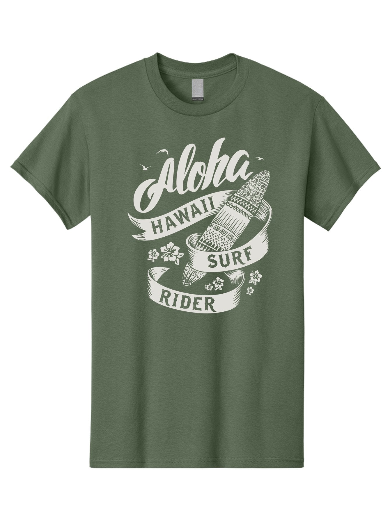 Aloha-Hawaii-Surf-Rider Men'S Graphic Tee, 100% Cotton, Comfortable Casual Summer Wear, Machine Washable, Surfboard Graphic, Hawaii Surf Culture, Aloha Spirit, Surfer Lifestyle, Tropical Vibes, Beachy Keiki, Surfing Adventure, Aac369 3