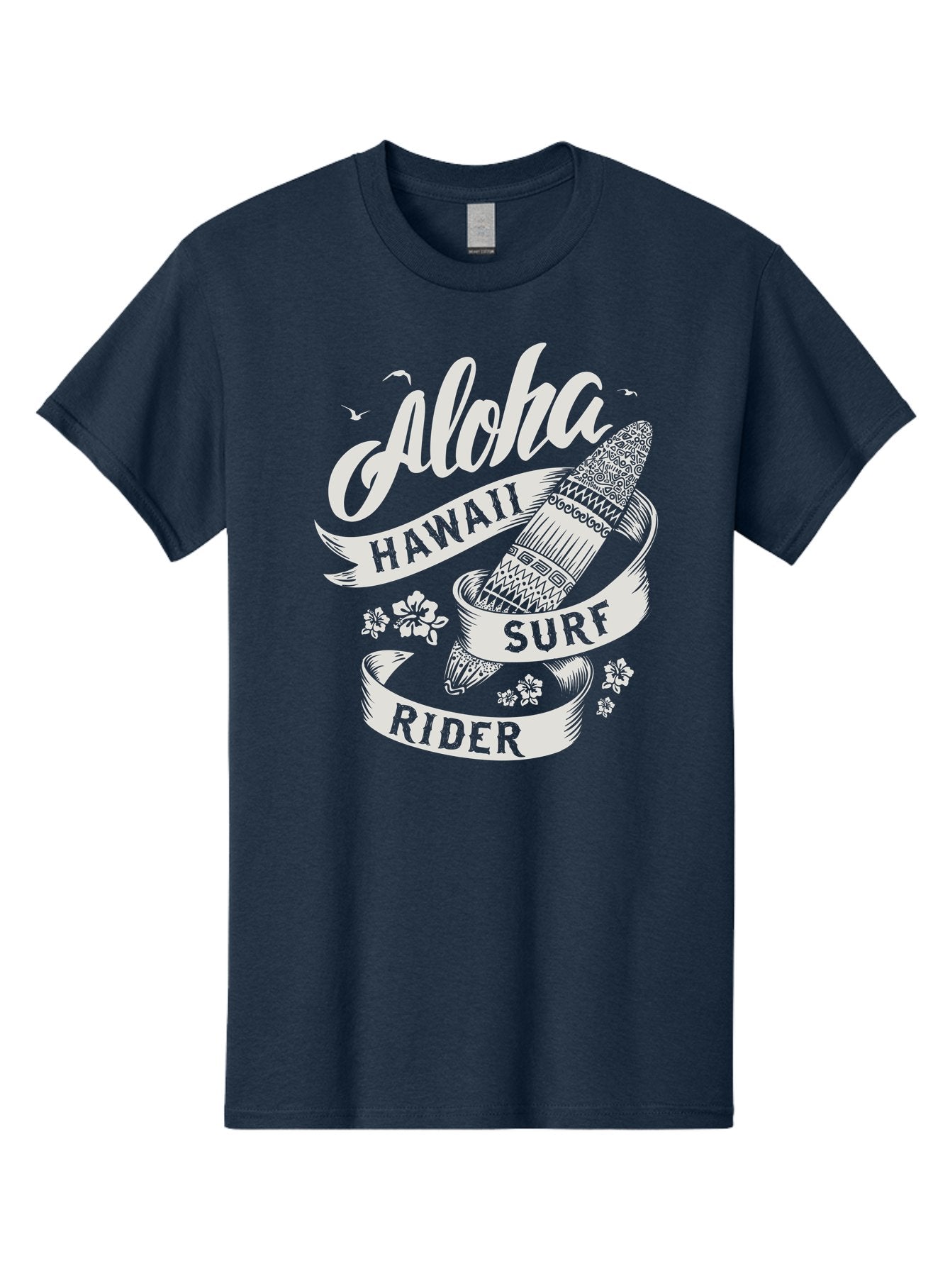 Aloha-Hawaii-Surf-Rider Men'S Graphic Tee, 100% Cotton, Comfortable Casual Summer Wear, Machine Washable, Surfboard Graphic, Hawaii Surf Culture, Aloha Spirit, Surfer Lifestyle, Tropical Vibes, Beachy Keiki, Surfing Adventure, Aac369 14