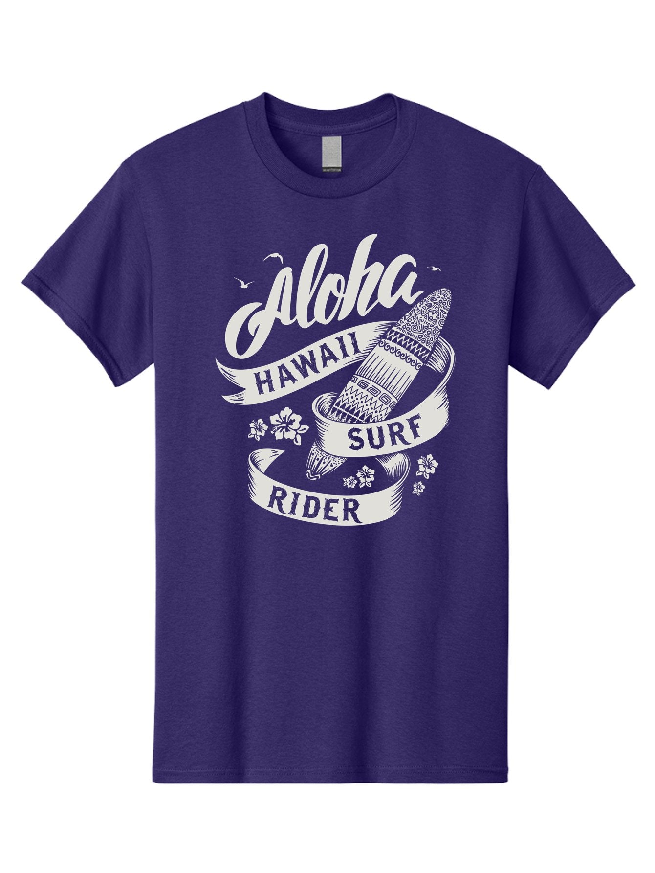 Aloha-Hawaii-Surf-Rider Men'S Graphic Tee, 100% Cotton, Comfortable Casual Summer Wear, Machine Washable, Surfboard Graphic, Hawaii Surf Culture, Aloha Spirit, Surfer Lifestyle, Tropical Vibes, Beachy Keiki, Surfing Adventure, Aac369 4
