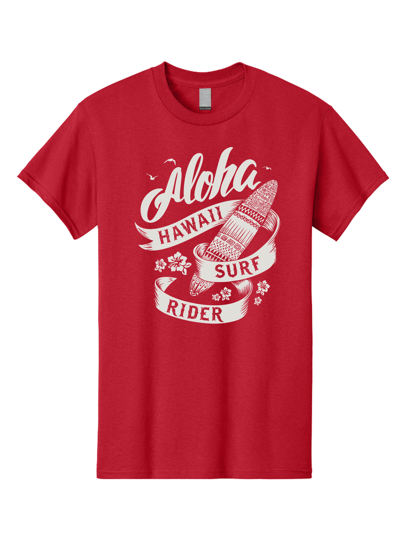 Aloha-Hawaii-Surf-Rider Men'S Graphic Tee, 100% Cotton, Comfortable Casual Summer Wear, Machine Washable, Surfboard Graphic, Hawaii Surf Culture, Aloha Spirit, Surfer Lifestyle, Tropical Vibes, Beachy Keiki, Surfing Adventure, Aac369 29