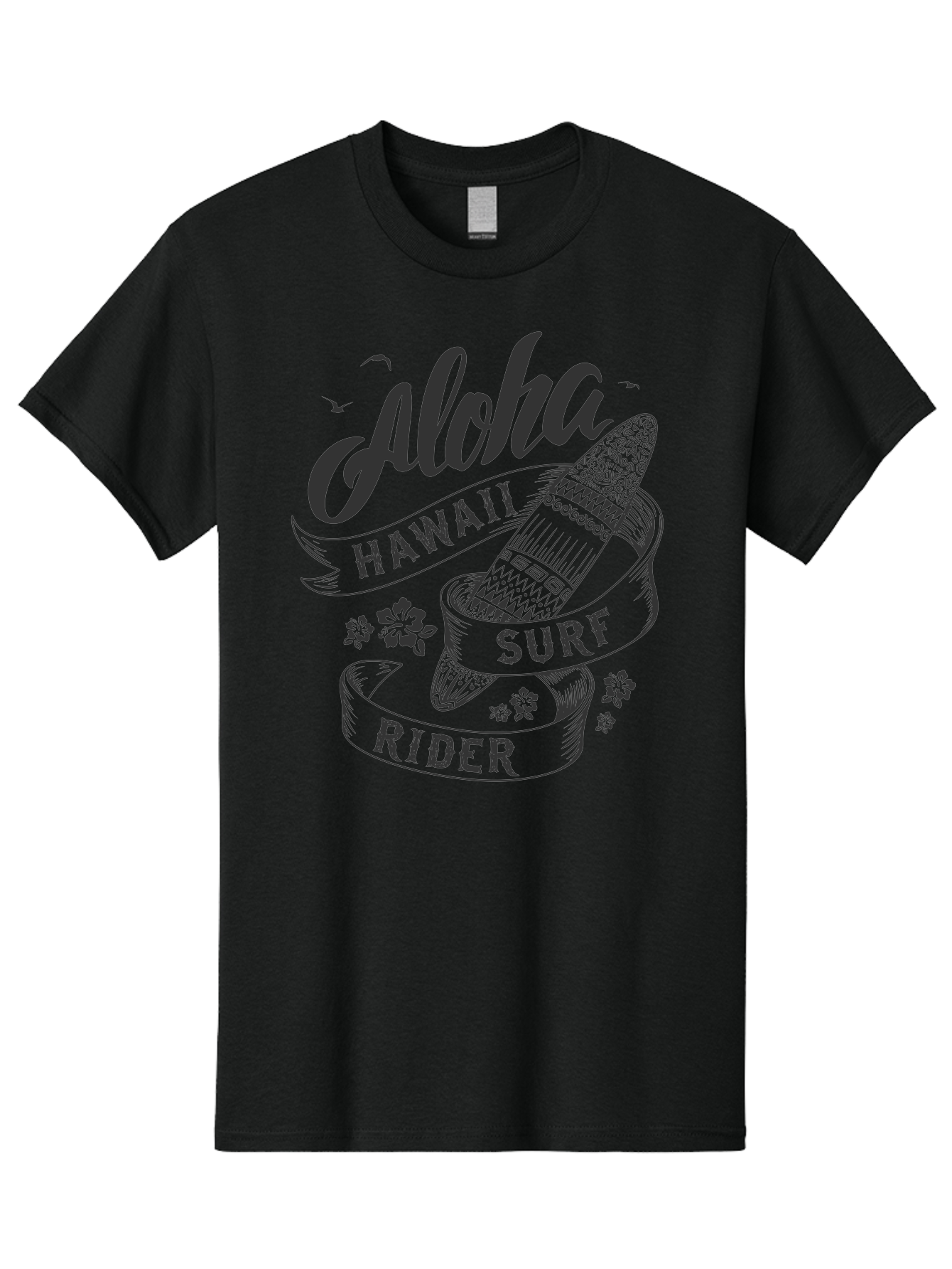 Aloha-Surf-Rider Men'S Graphic Tee, 100% Cotton, Comfortable Casual Summer Wear, Machine Washable, Hawaii Surf Rider, Surfboard, Tropical Vibes, Hawaii Vacation, Surfing Culture, Hawaii Tourism, Tropical Flowers, Aloha Spirit, Beach Lifestyle, Aac370