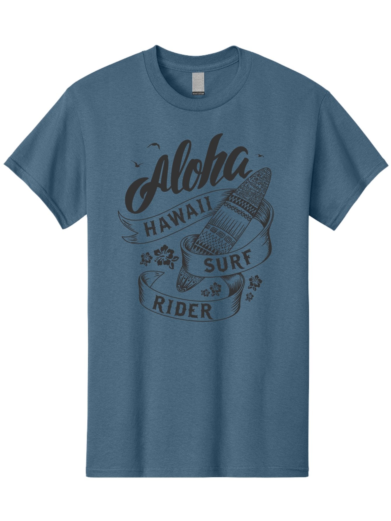 Aloha-Surf-Rider Men'S Graphic Tee, 100% Cotton, Comfortable Casual Summer Wear, Machine Washable, Hawaii Surf Rider, Surfboard, Tropical Vibes, Hawaii Vacation, Surfing Culture, Hawaii Tourism, Tropical Flowers, Aloha Spirit, Beach Lifestyle, Aac370 6