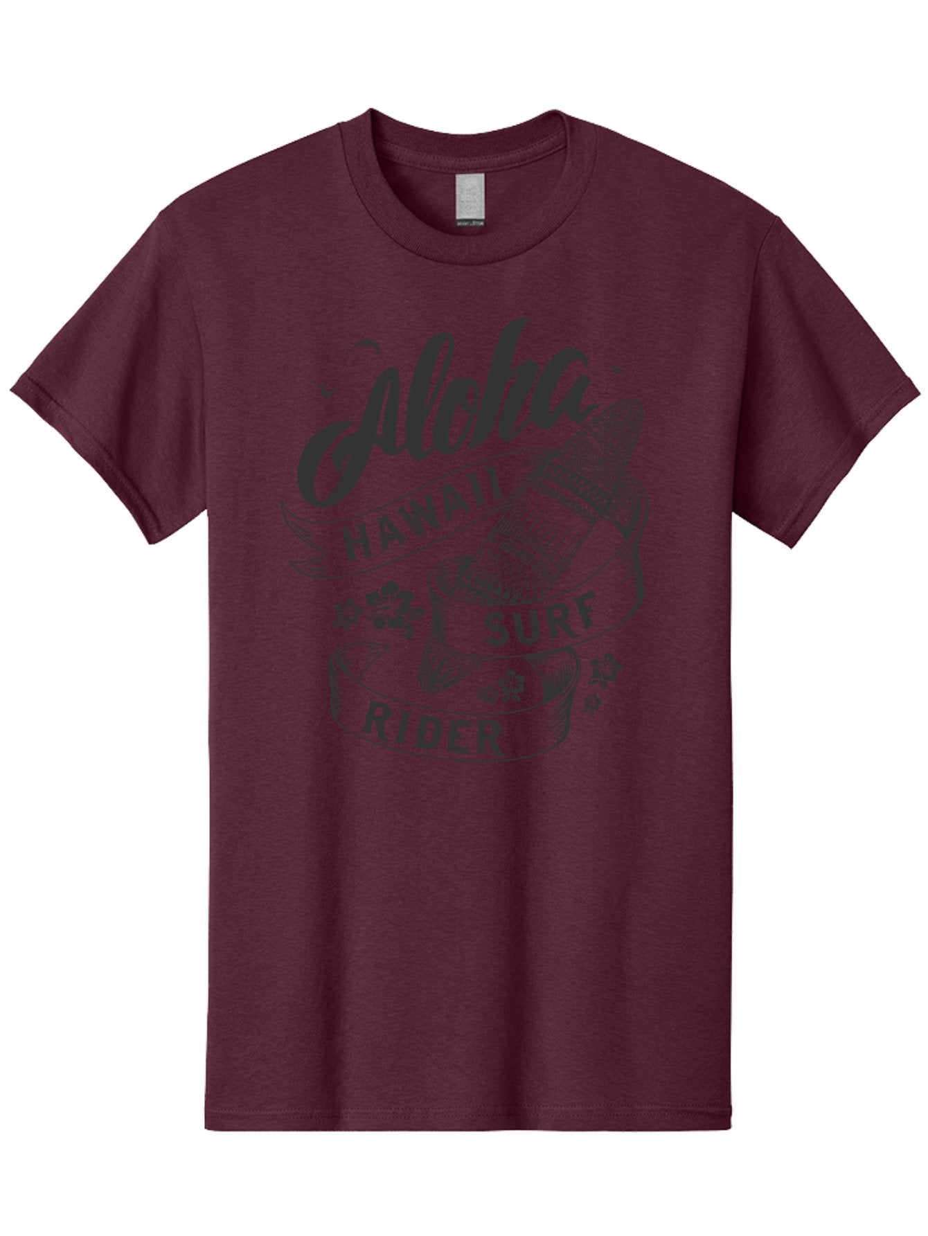 Aloha-Surf-Rider Men'S Graphic Tee, 100% Cotton, Comfortable Casual Summer Wear, Machine Washable, Hawaii Surf Rider, Surfboard, Tropical Vibes, Hawaii Vacation, Surfing Culture, Hawaii Tourism, Tropical Flowers, Aloha Spirit, Beach Lifestyle, Aac370 5